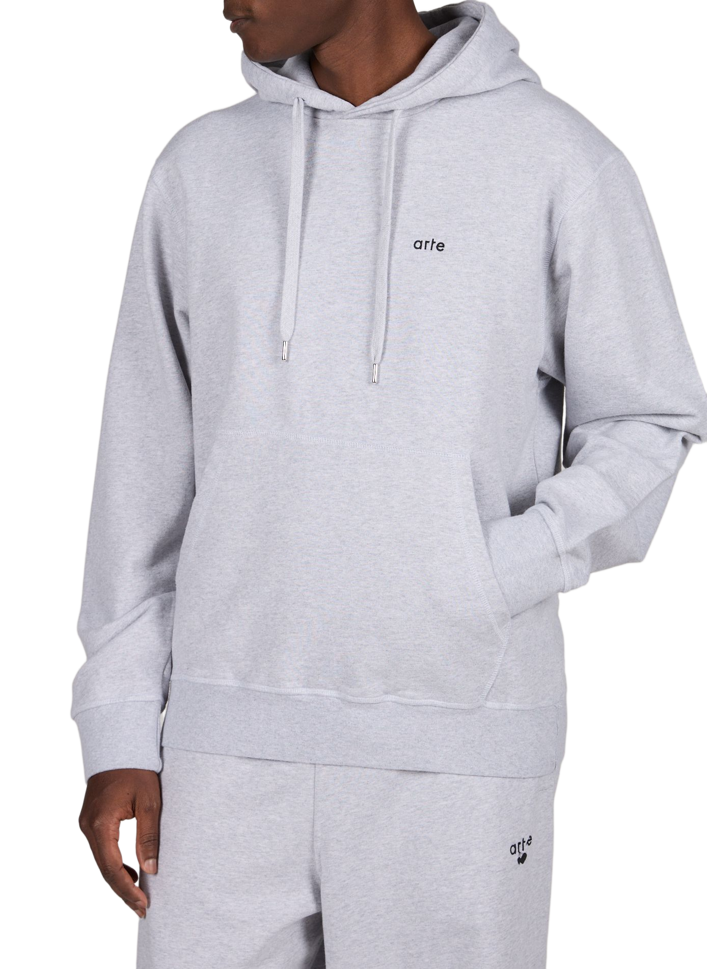 Sweat à capuche imprimé au dos en coton ARTE ANTWERP Gris