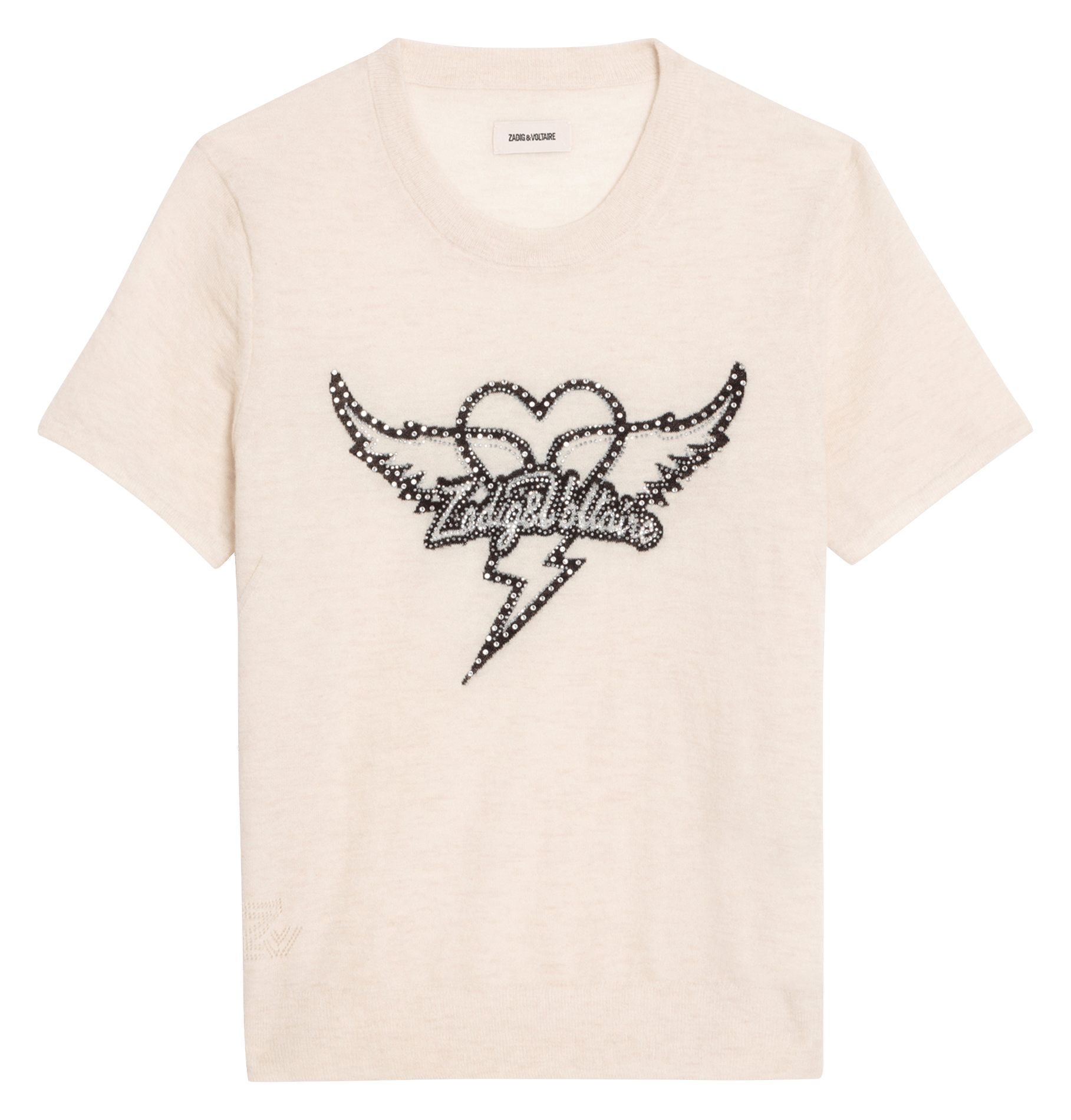 Tee-shirt droit col rond en cachemire idal ZADIG&VOLTAIRE Blanc