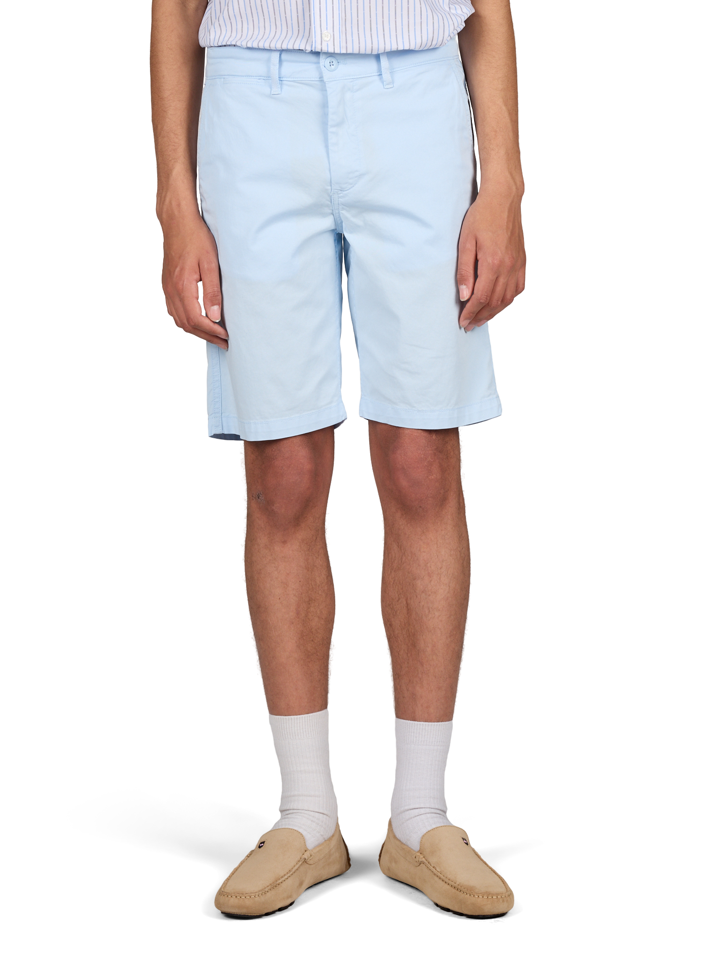 Bermuda uni en coton mélangé EDEN PARK Bleu