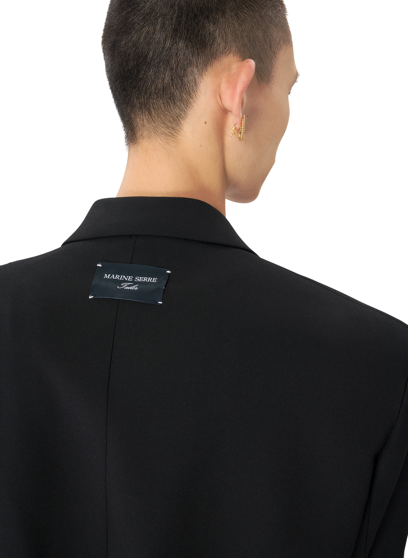 Veste carrée en sergé de laine vierge unisexe MARINE SERRE Noir