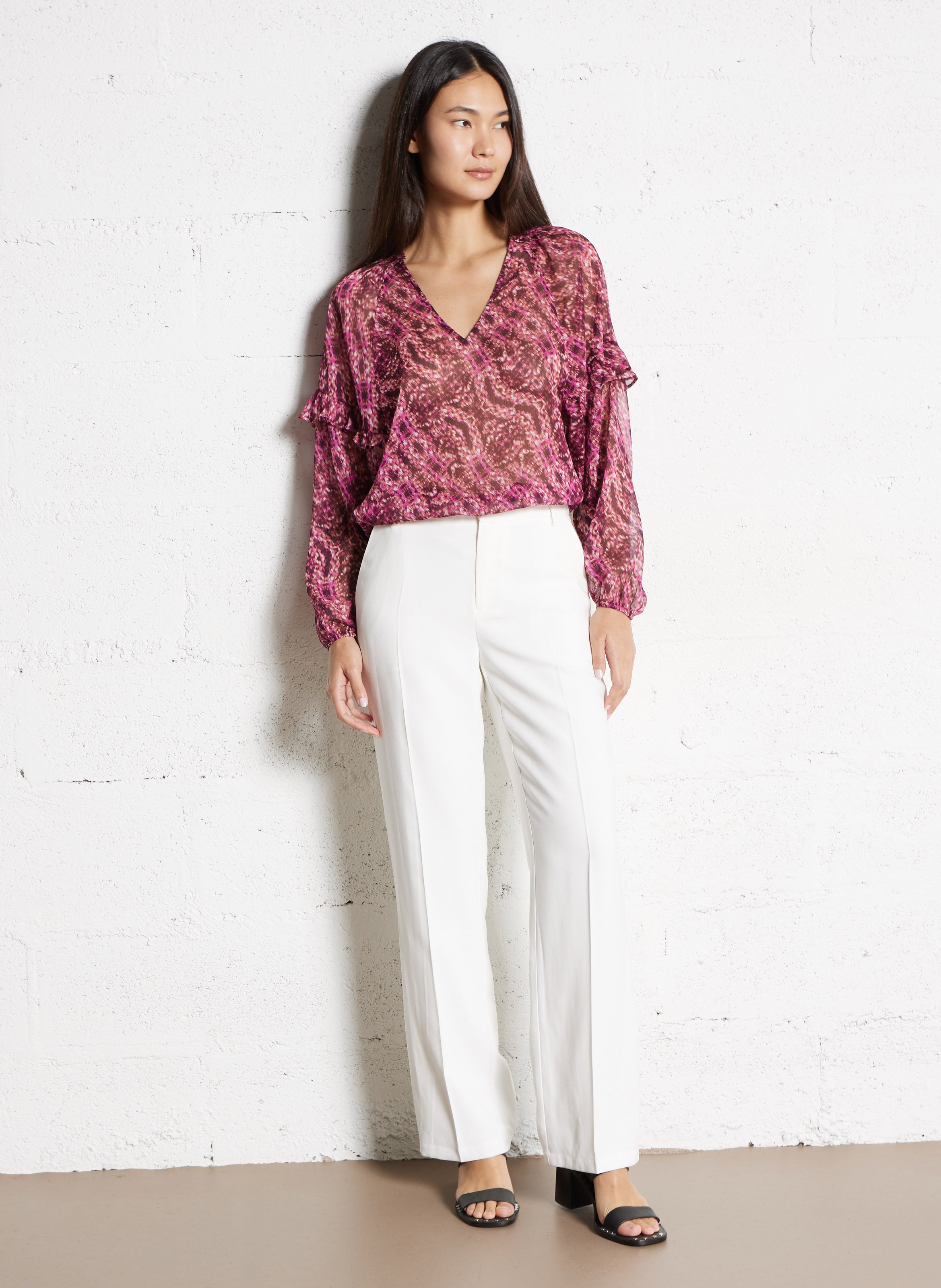 Pantalon de tailleur droit IKKS Blanc