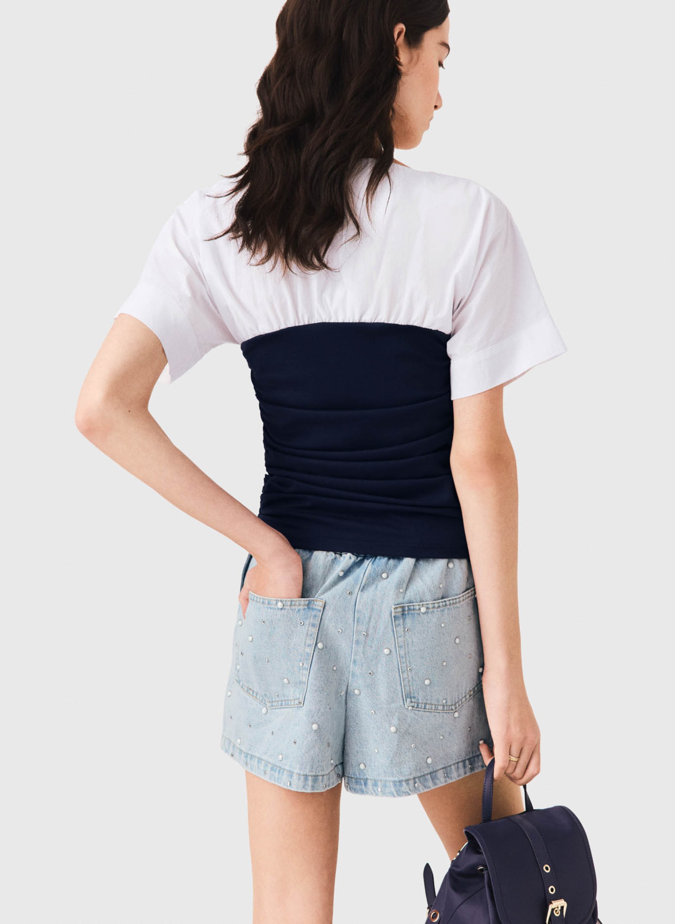 Top ajusté en coton MAJE Blanc