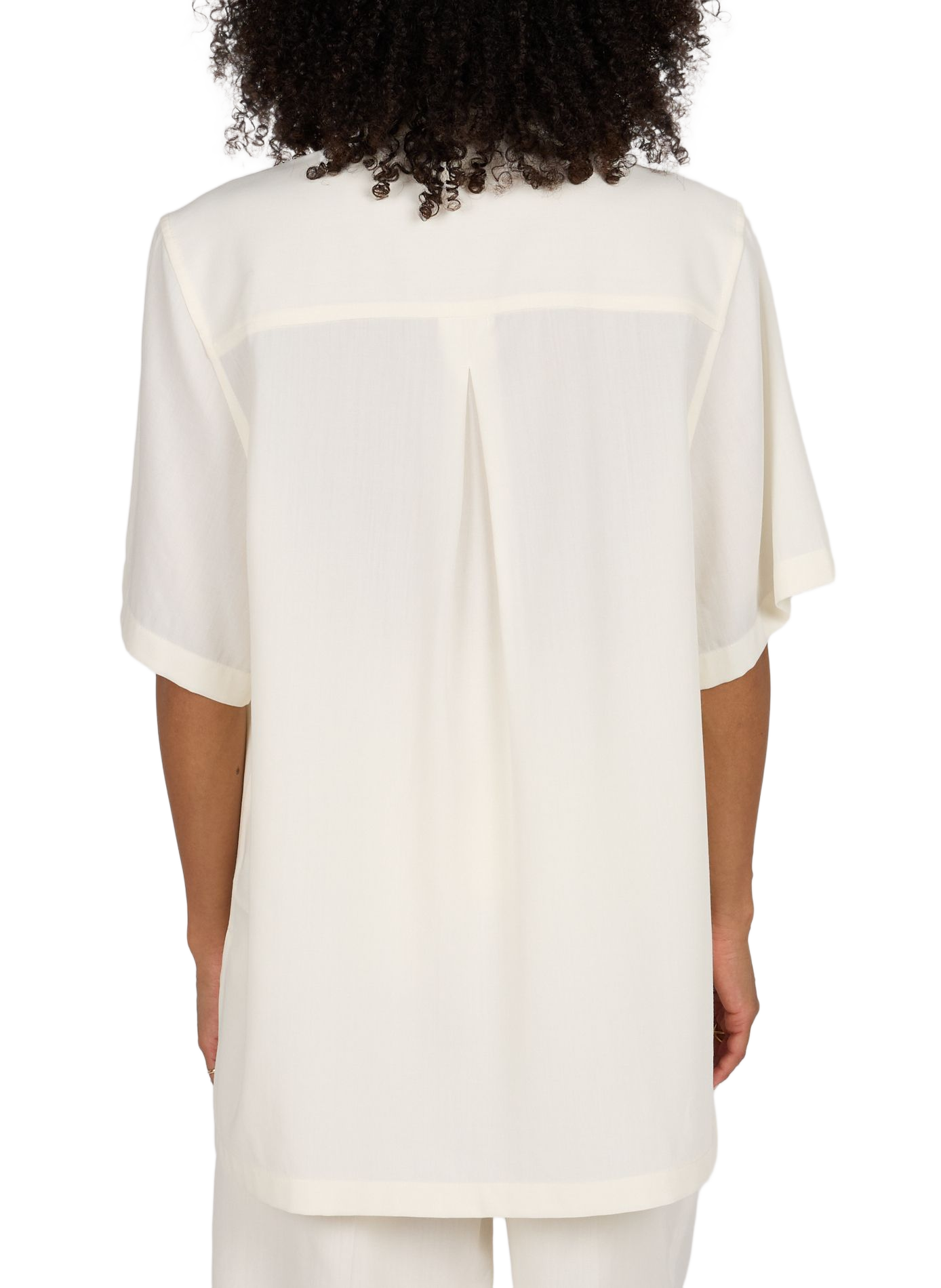 Weites Blusenshirt mit kurzen, einfarbigen Ärmeln TOTEME Beige