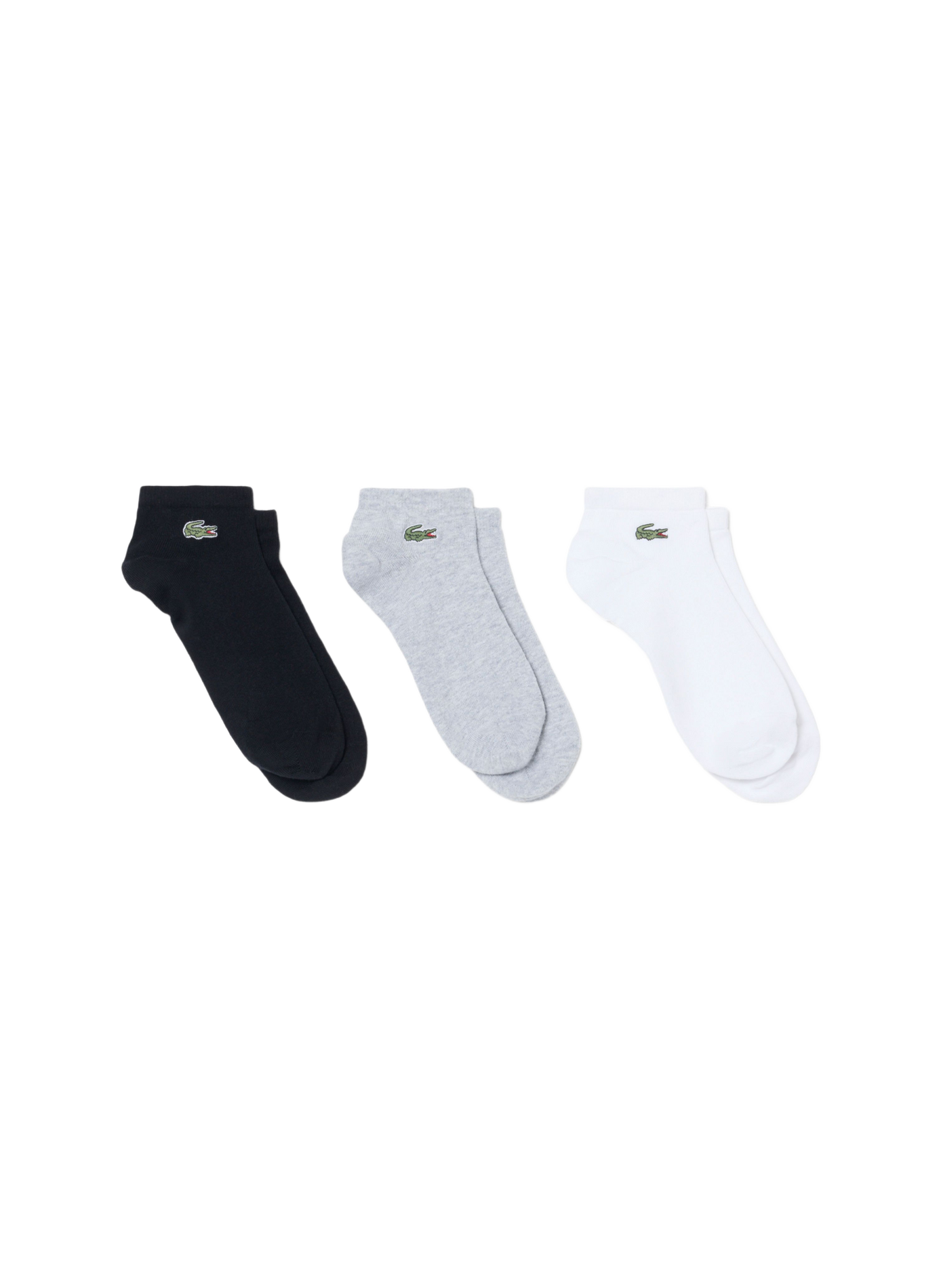 Lot de trois paires de chaussettes en coton mélangé LACOSTE Multicolore