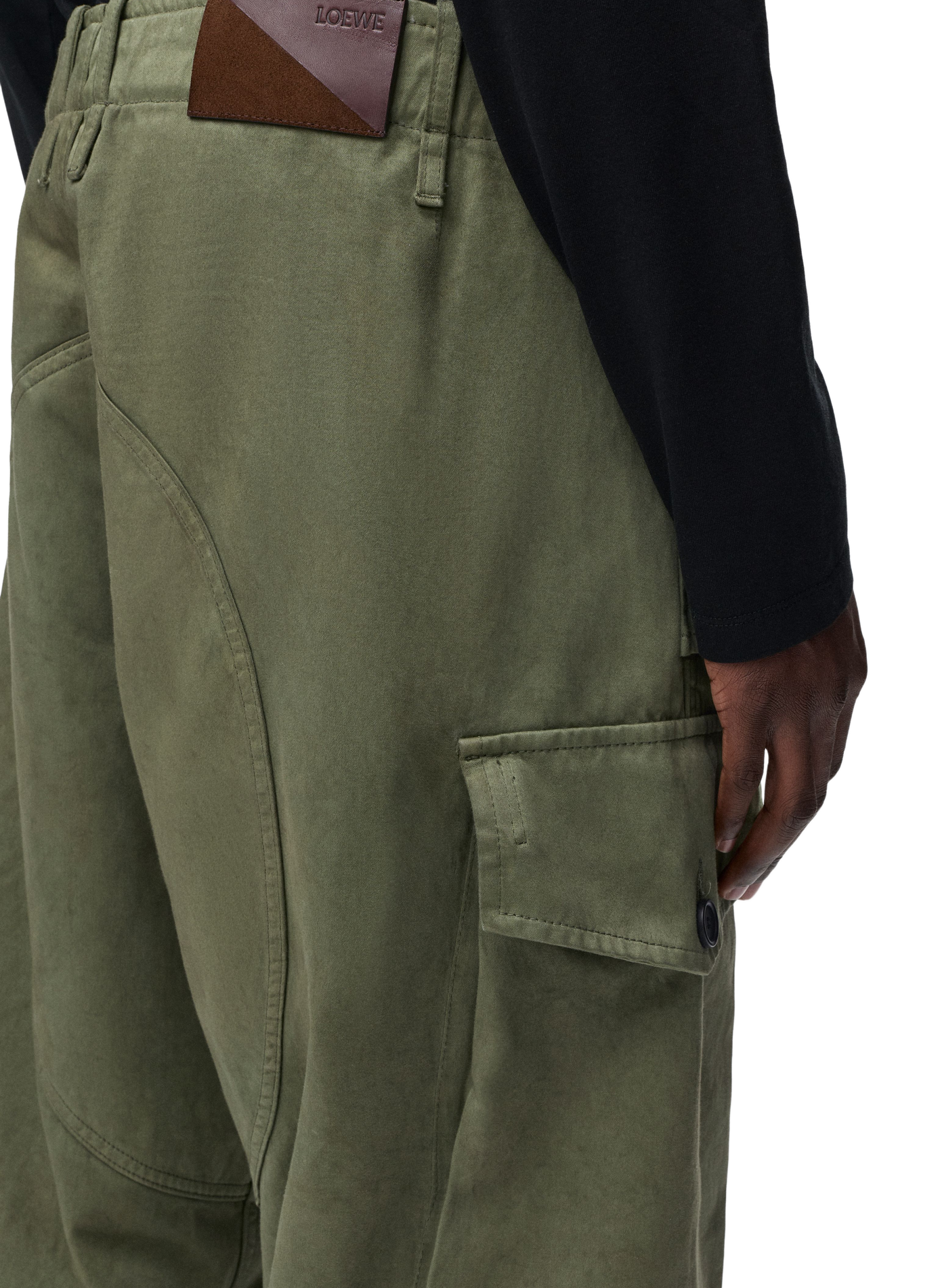 Cotton satin pants LOEWE Green