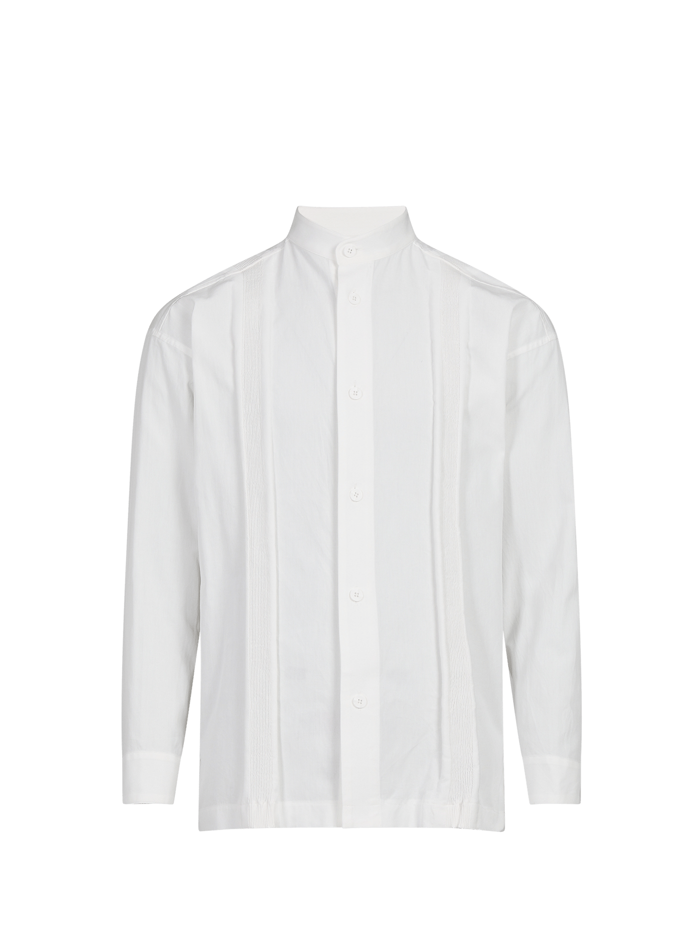 Straight round neck plain shirt ISSEY MIYAKE White