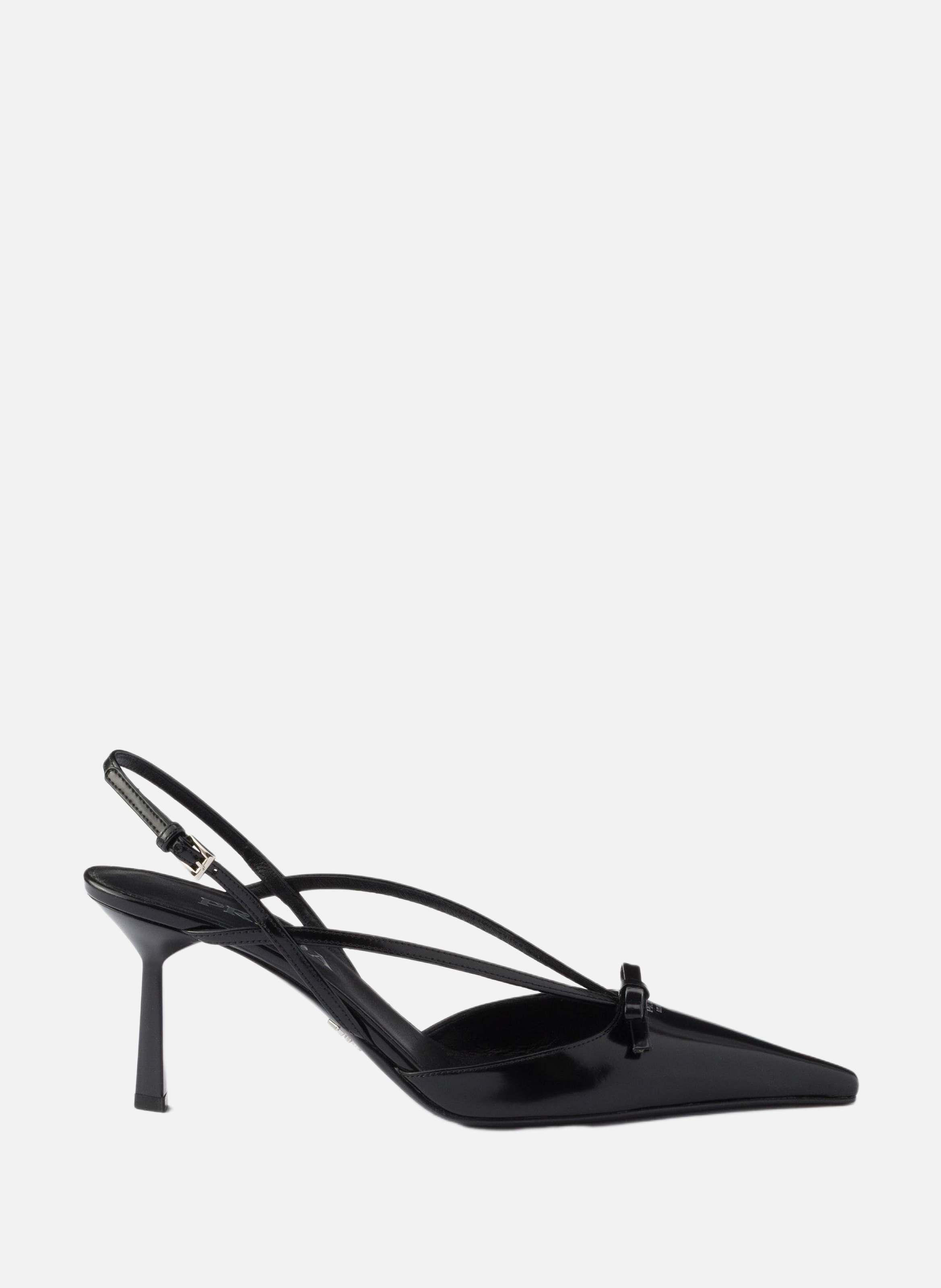 Escarpins à bride arrière en cuir brossé PRADA Noir