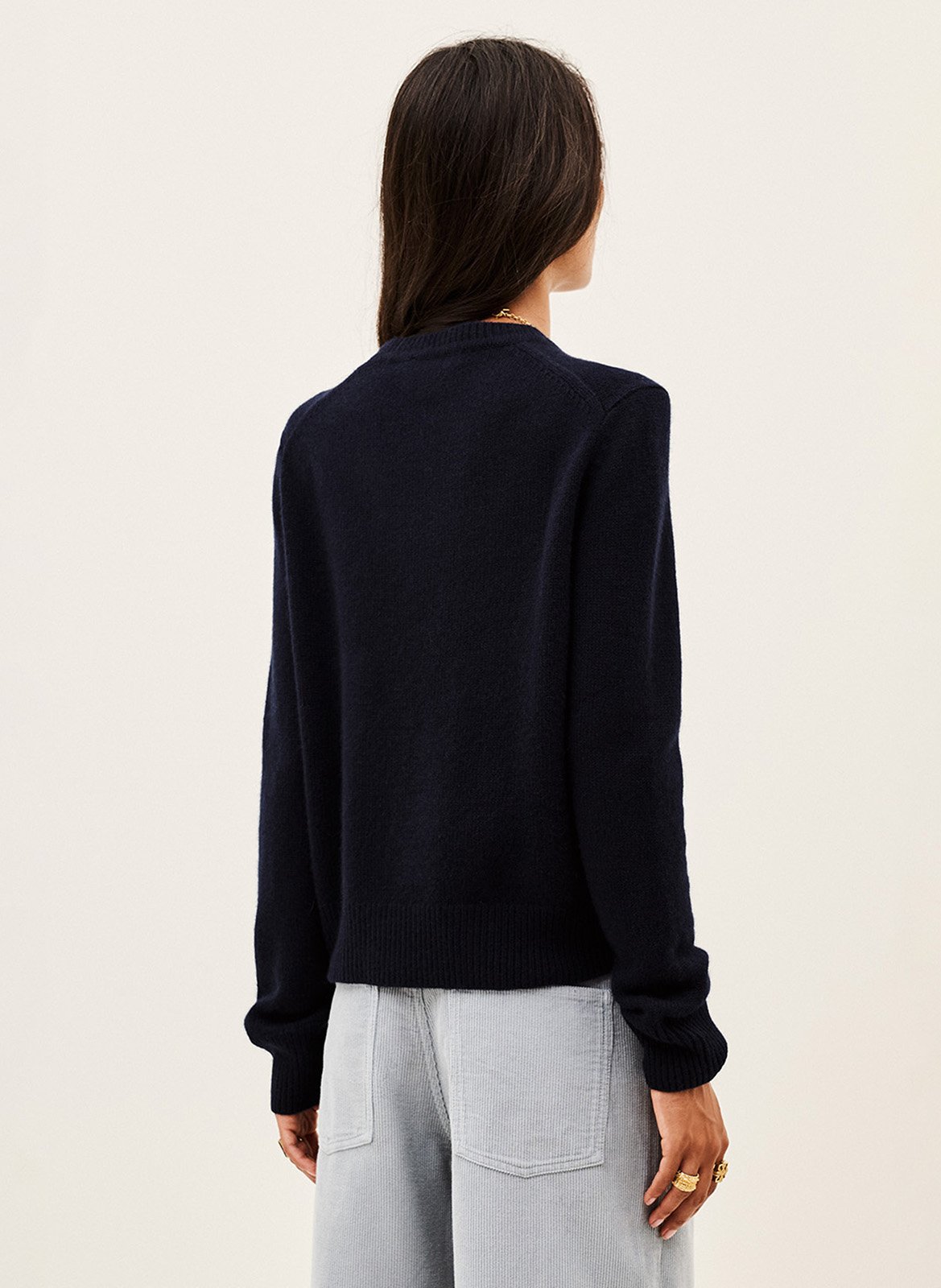 Pull droit col rond à zip en cachemire cheyla BA&SH Bleu