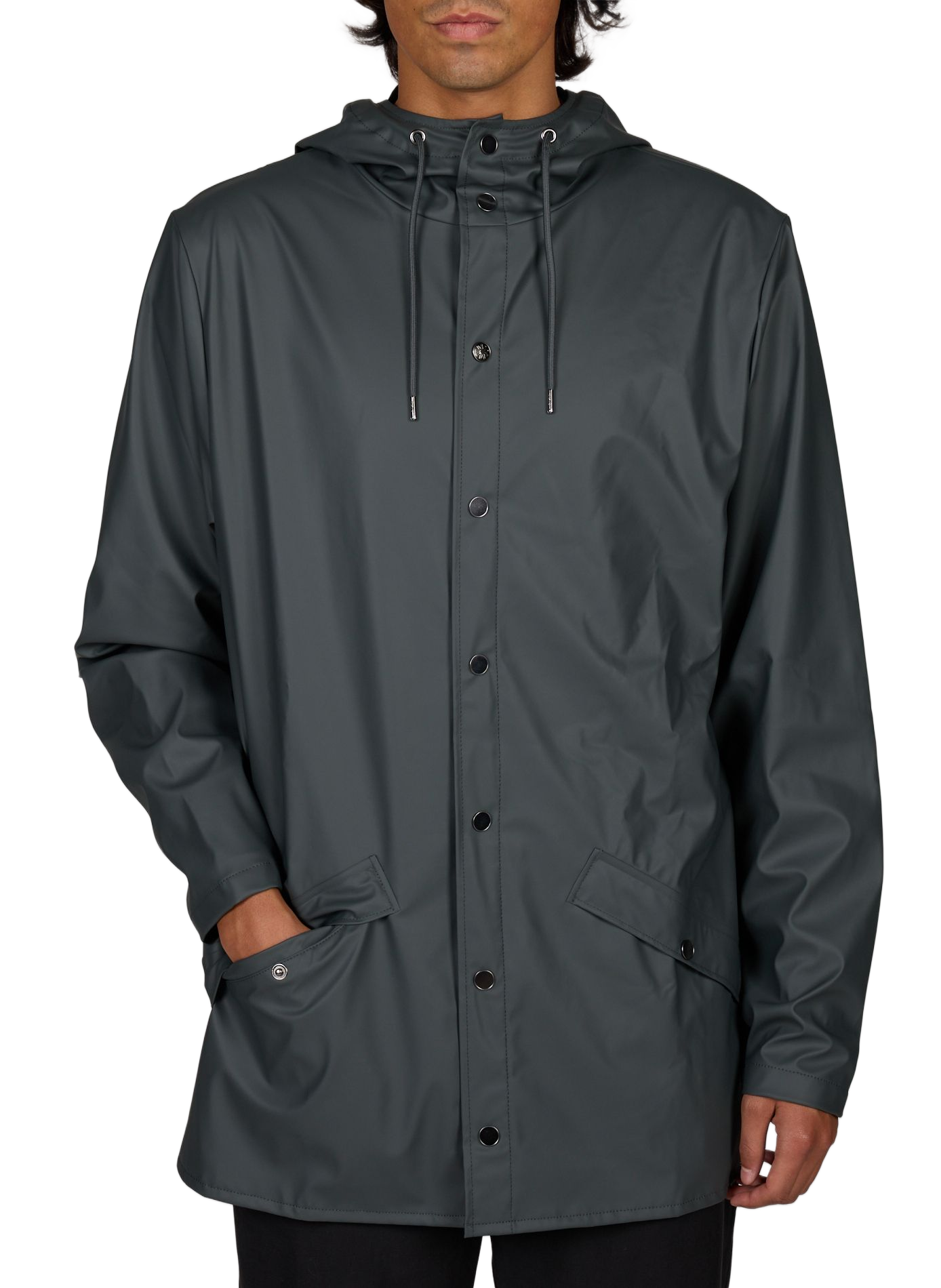 Imperméable à capuche RAINS Gris
