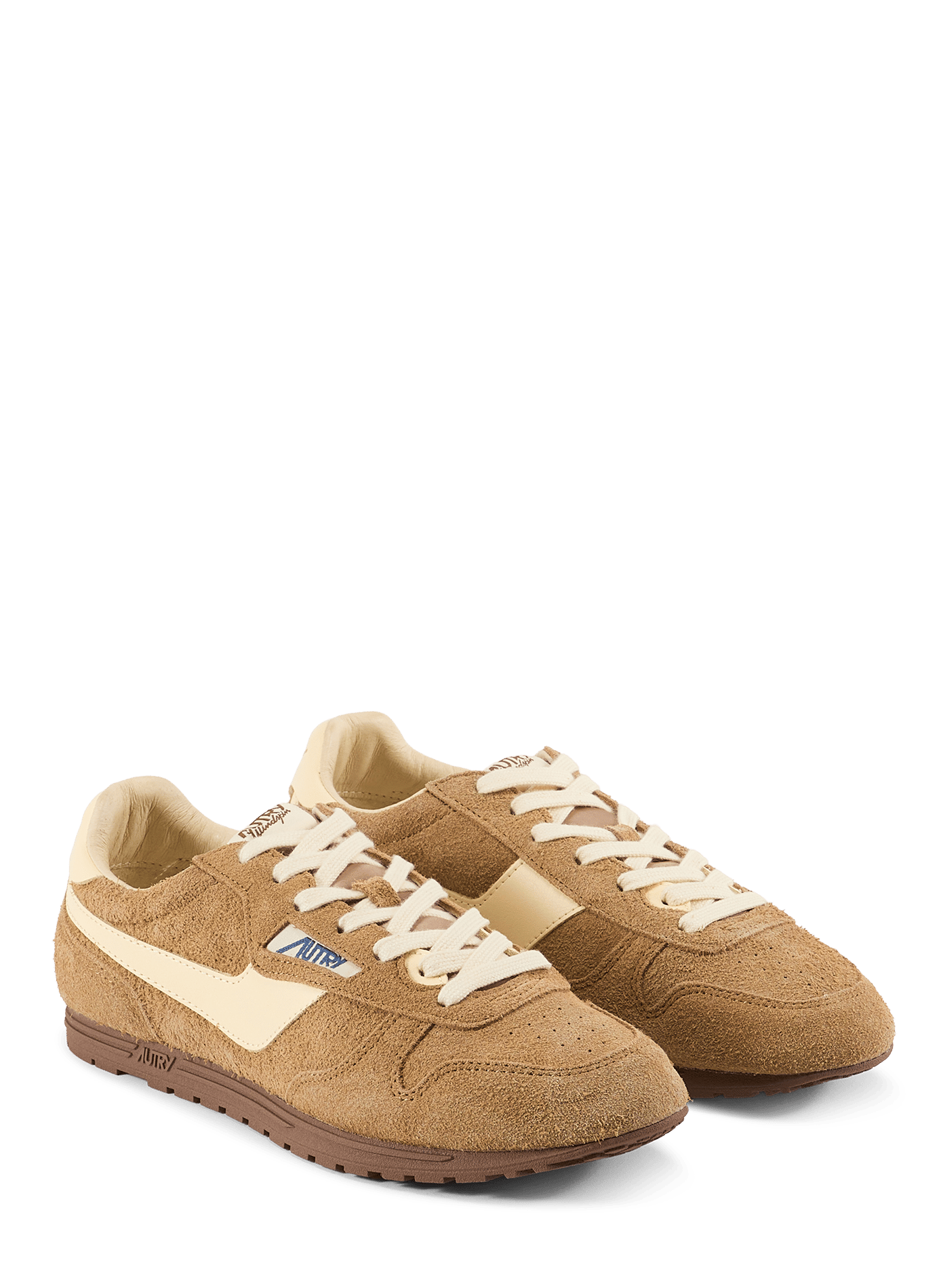 Low-top sneakers in mixed leather and suede AUTRY Beige