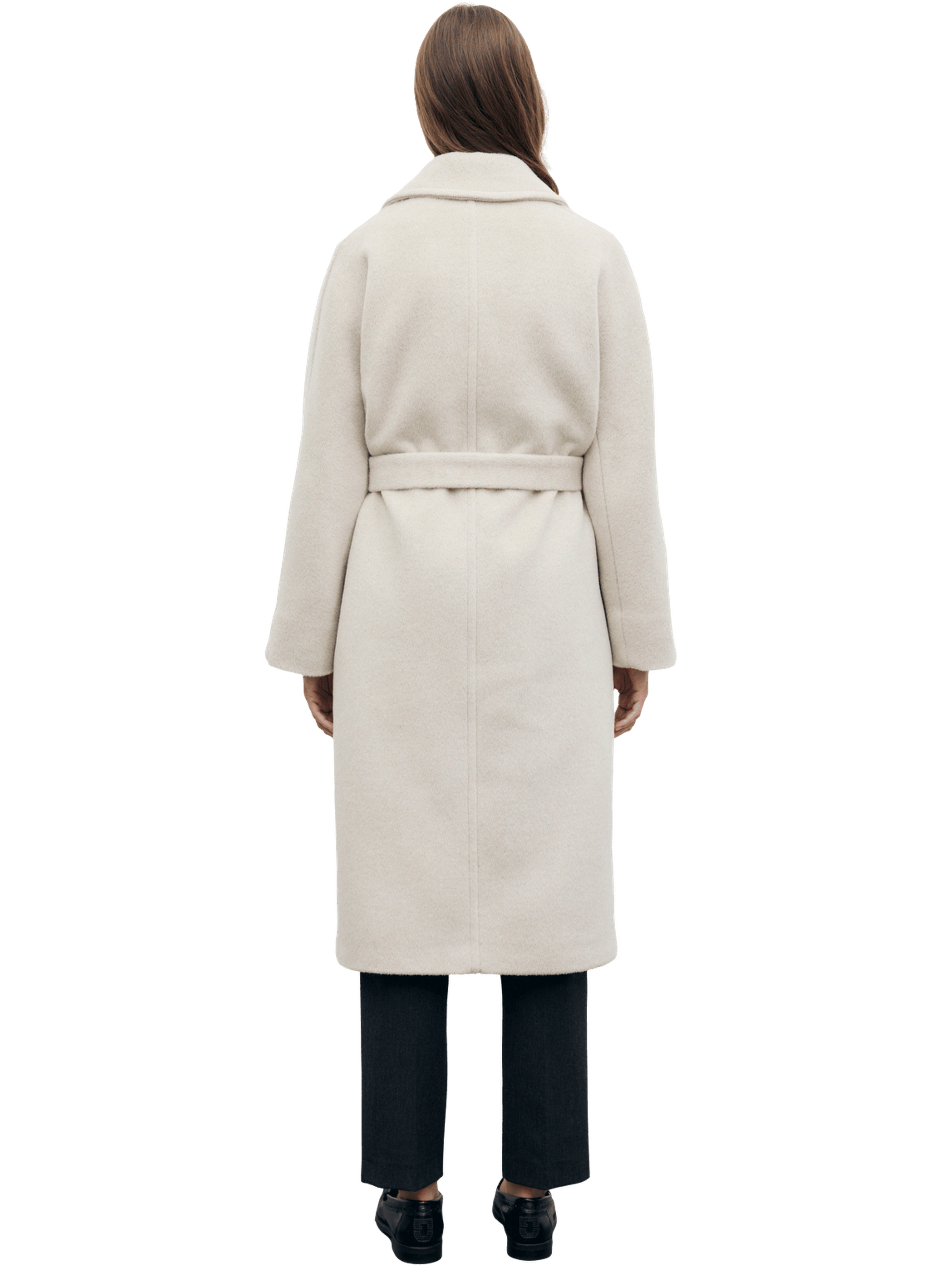 Manteau long croisé en laine et alpaga -alan GERARD DAREL Beige