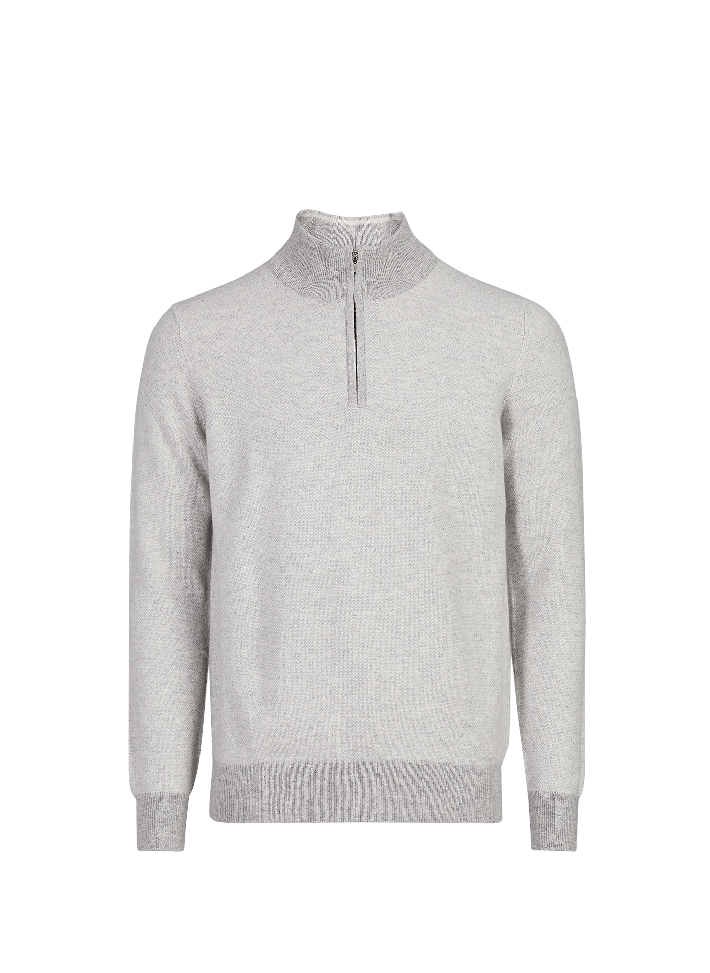 Cashmere high-neck zip-up sweater AURELIEN Grey