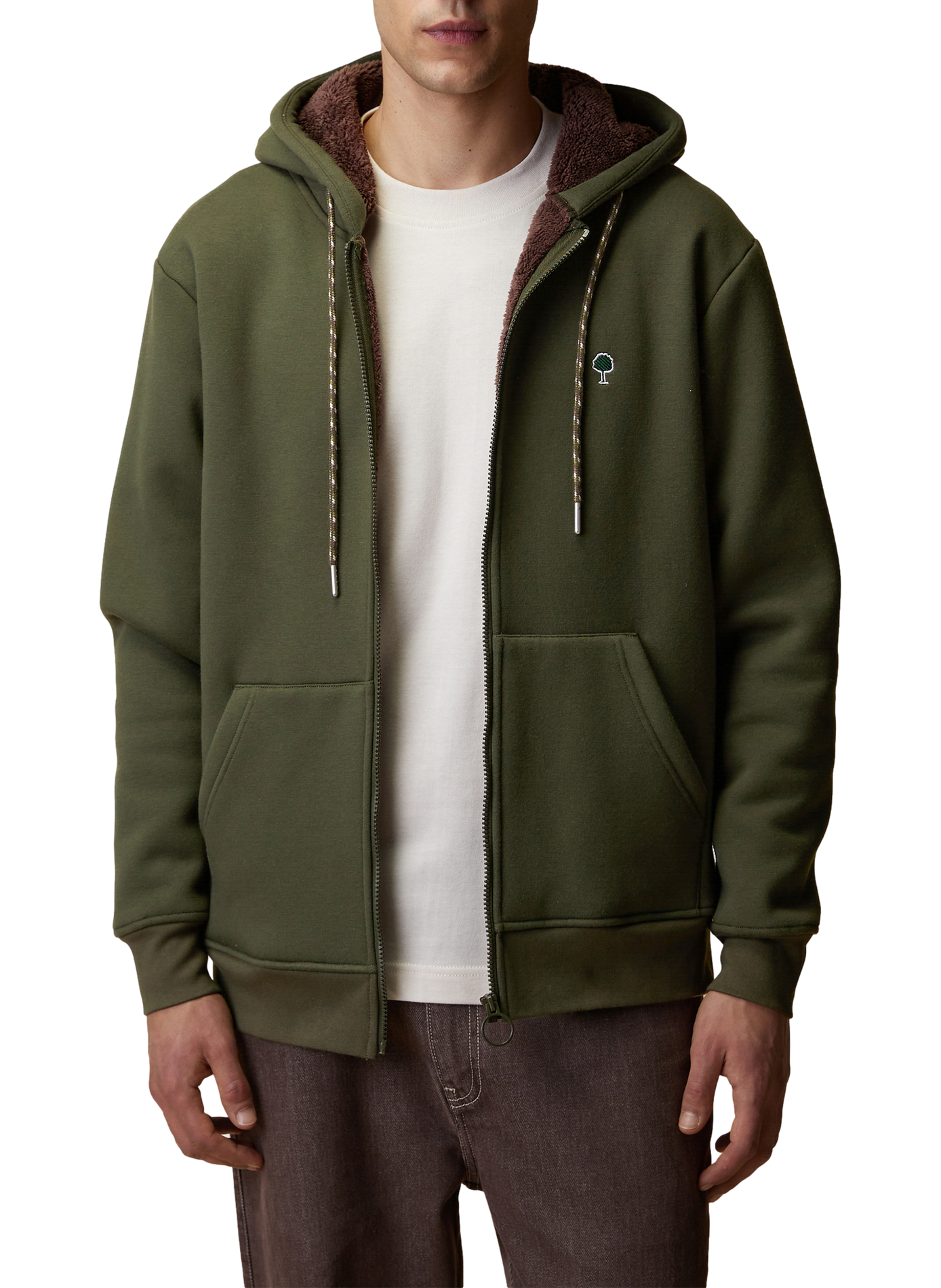 Gerade geschnittener Meygal-Hoodie aus Baumwollmischung FAGUO Grun