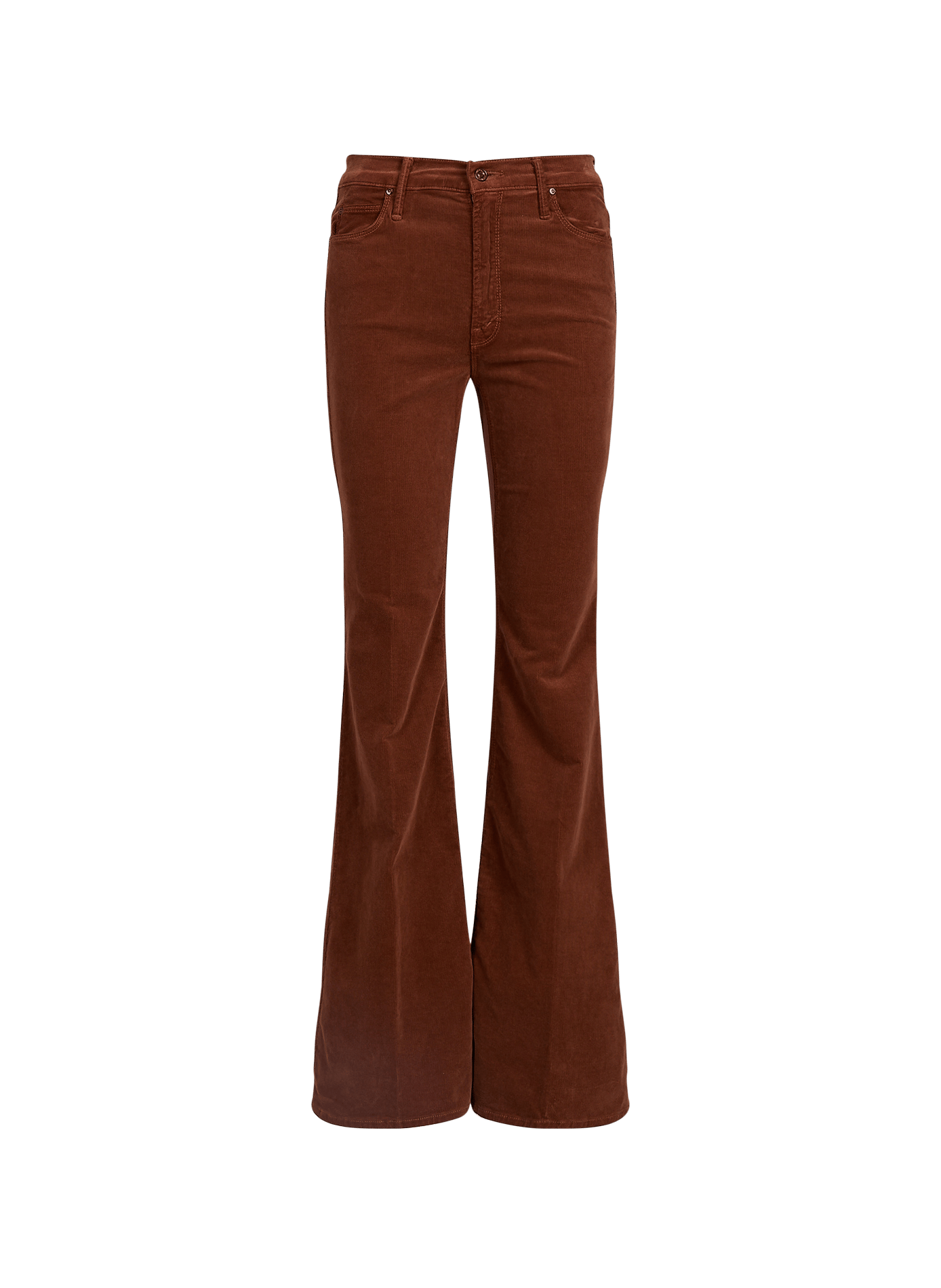 Boot-cut cotton blend pants MOTHER Brown
