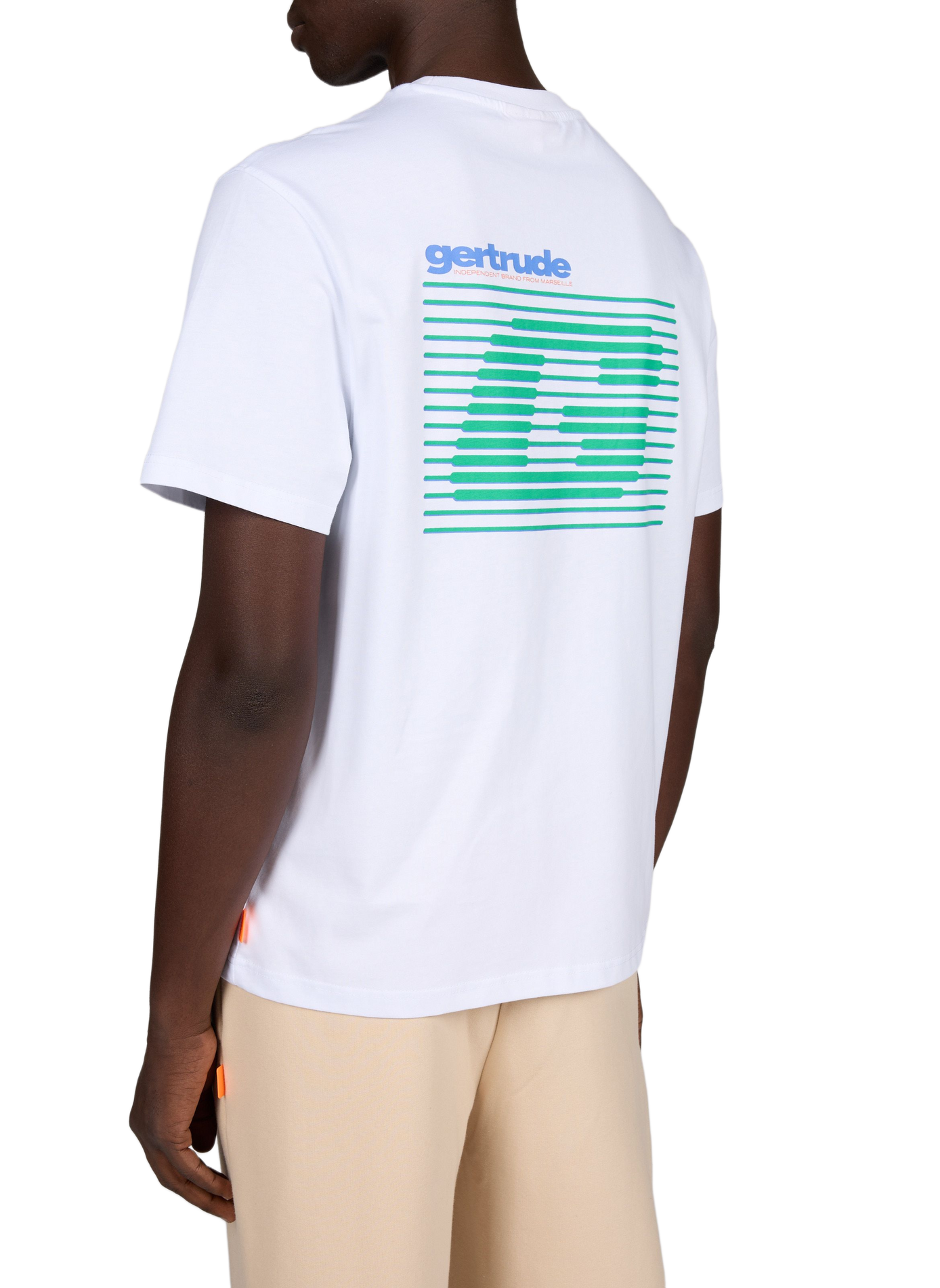 Leonstripe straight-fit crew-neck printed cotton T-shirt GERTRUDE White
