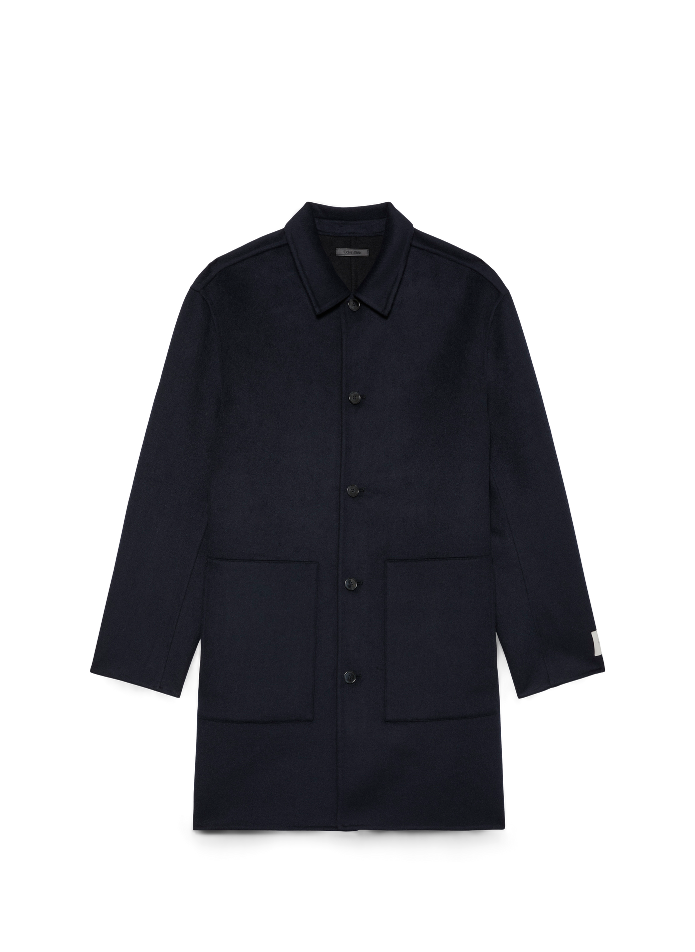 Straight wool-blend coat CALVIN KLEIN Blue
