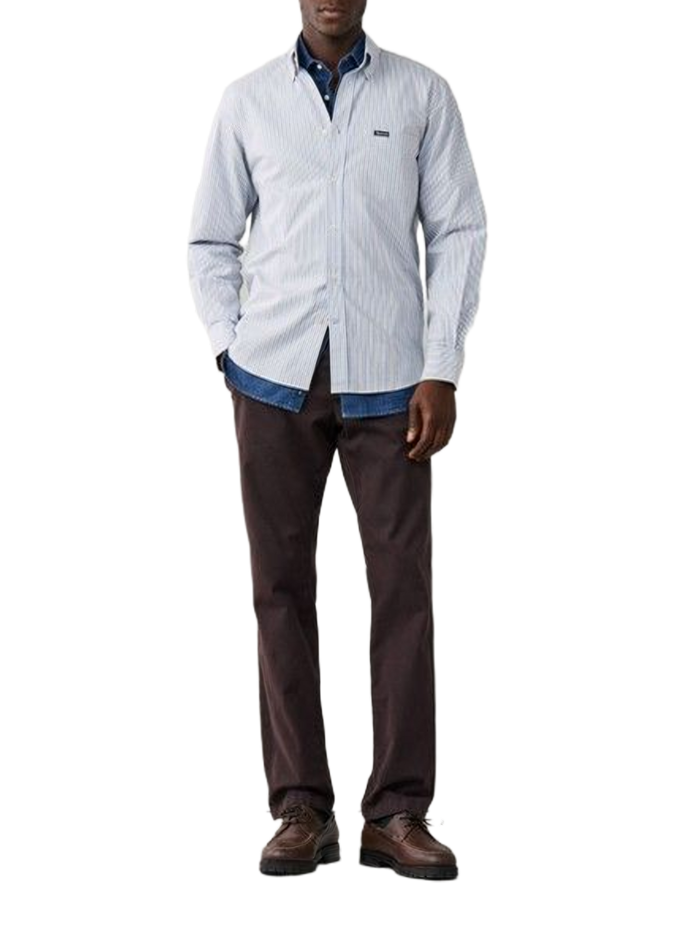 Classic-collar striped cotton shirt FACONNABLE Beige