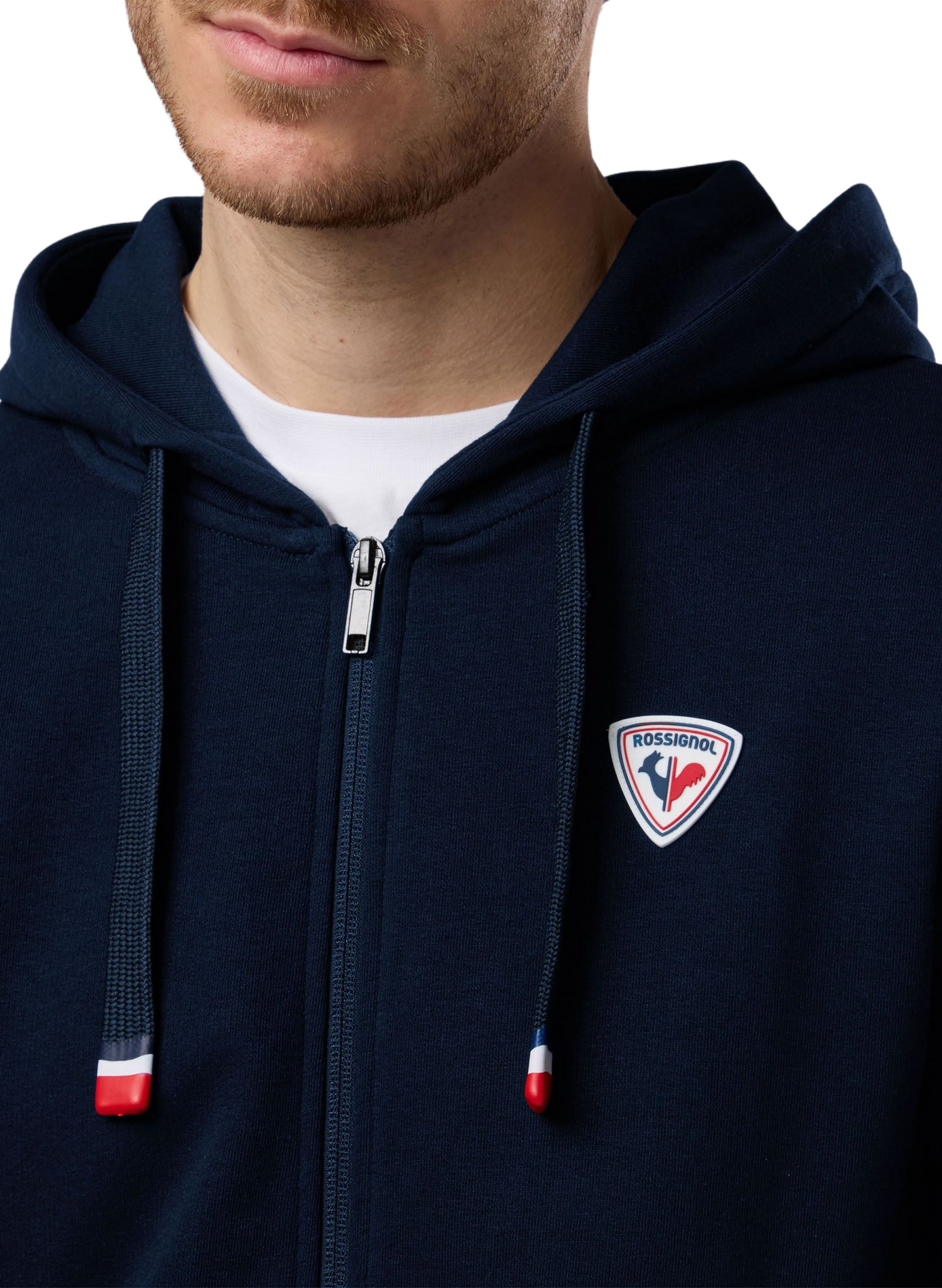 Cotton blend zipped hoodie ROSSIGNOL Blue