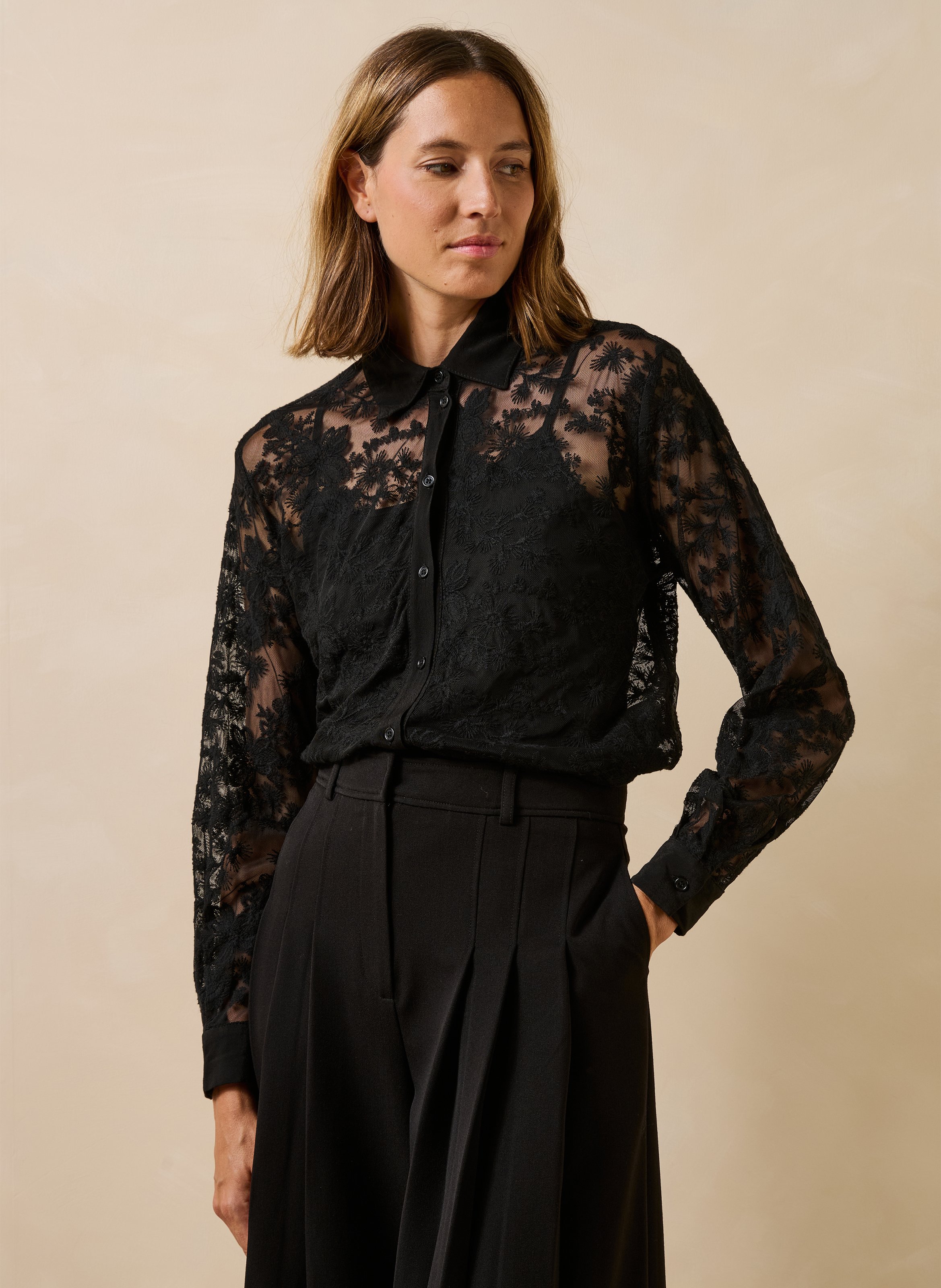 Rechte kanten blouse LA FEE MARABOUTEE Zwart