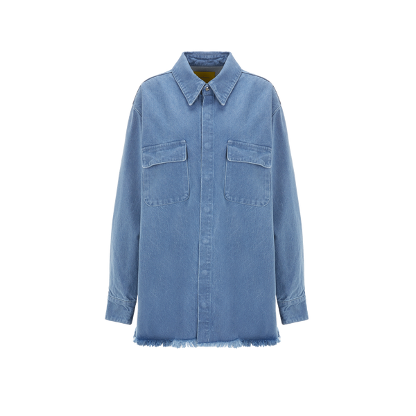 Marques' Almeida Organic Cotton-blend Denim Jacket In Blue
