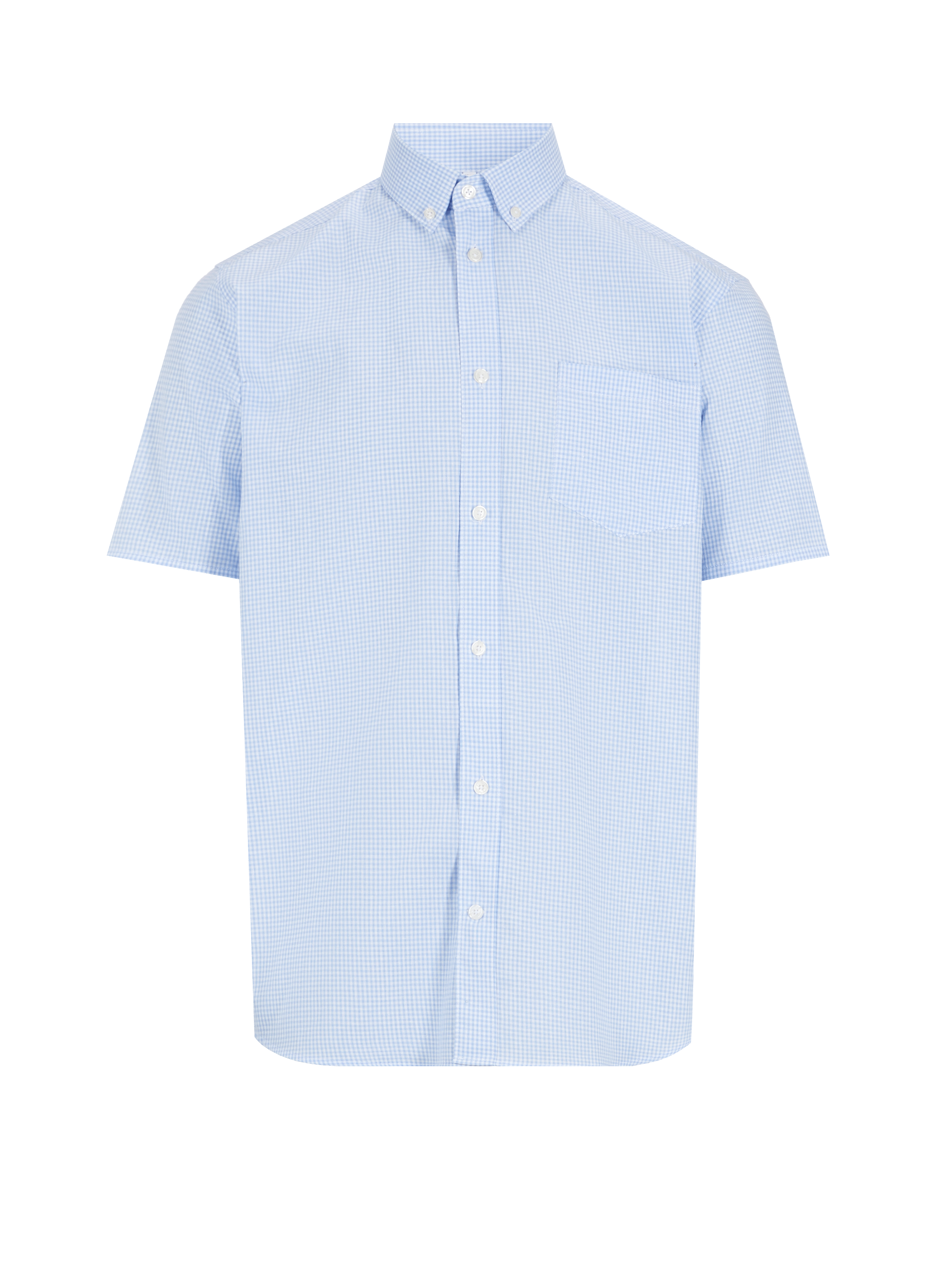 Short-sleeved check shirt AU PRINTEMPS PARIS Blue