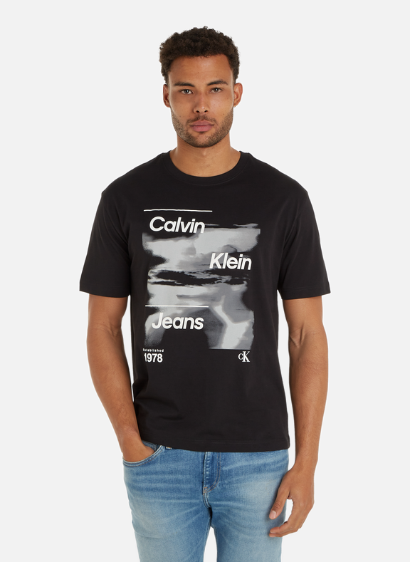 CALVIN KLEIN T-shirt imprimé en coton Noir