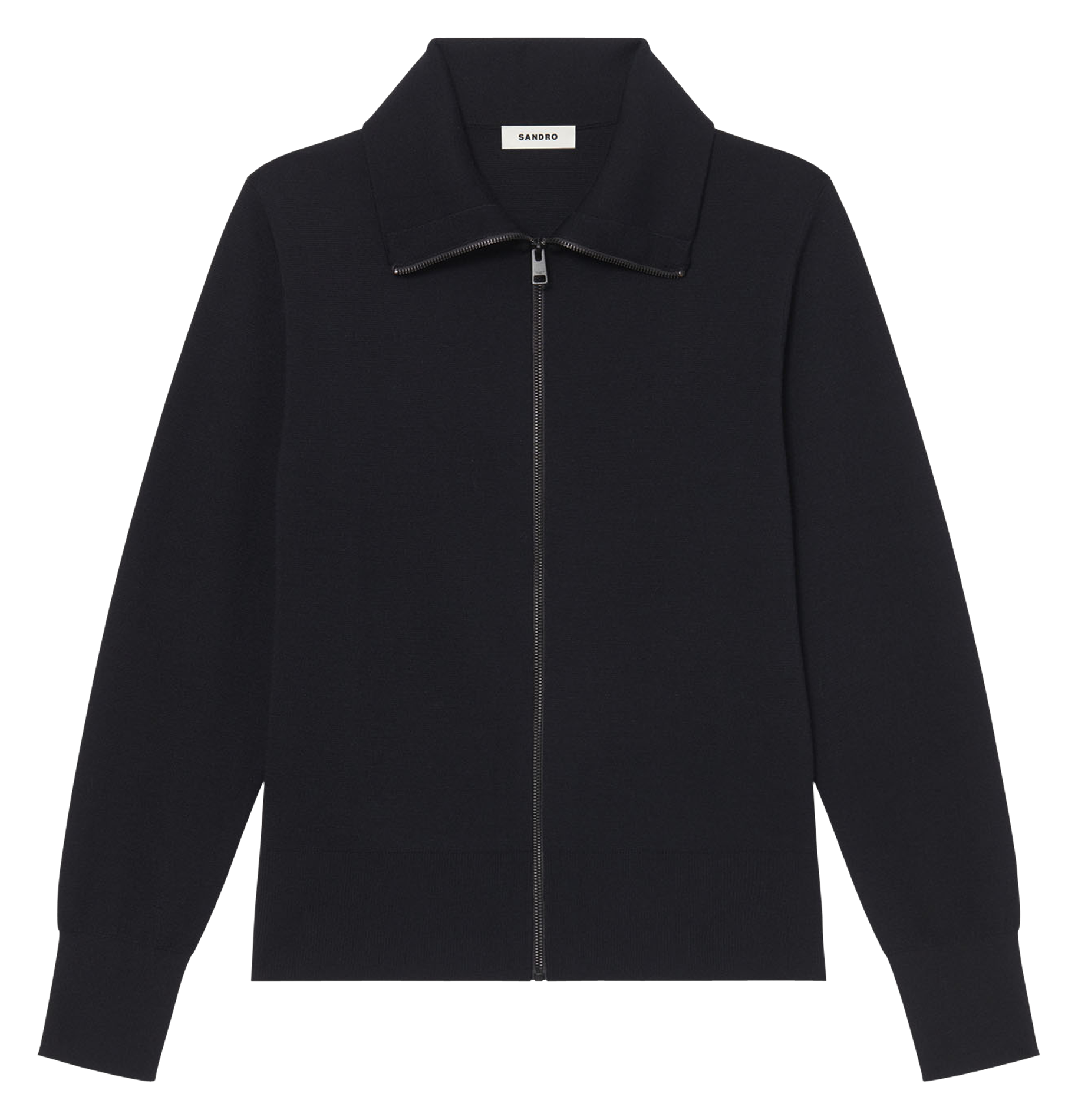 Gilet zippé en laine SANDRO Noir