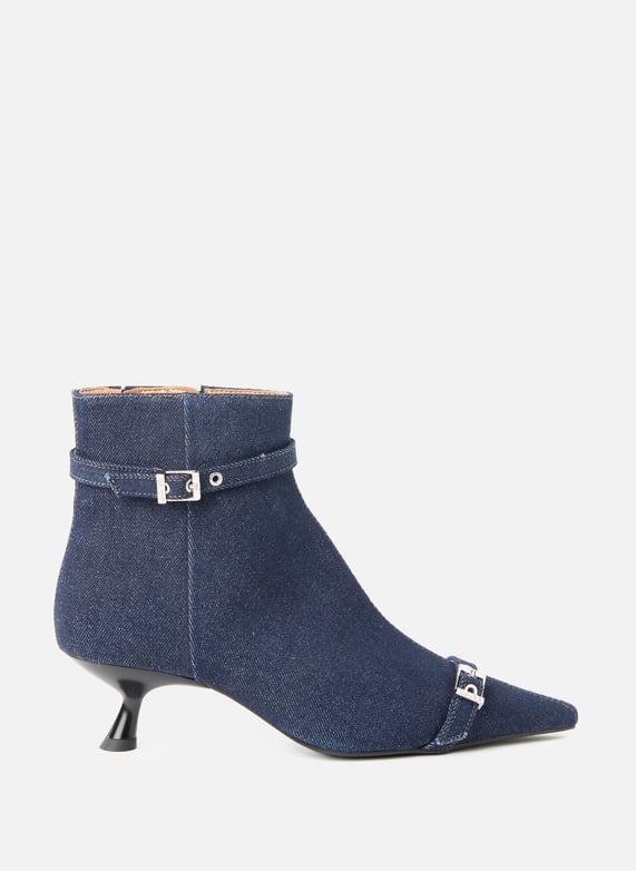 Pointed denim ankle boots ganni women printemps