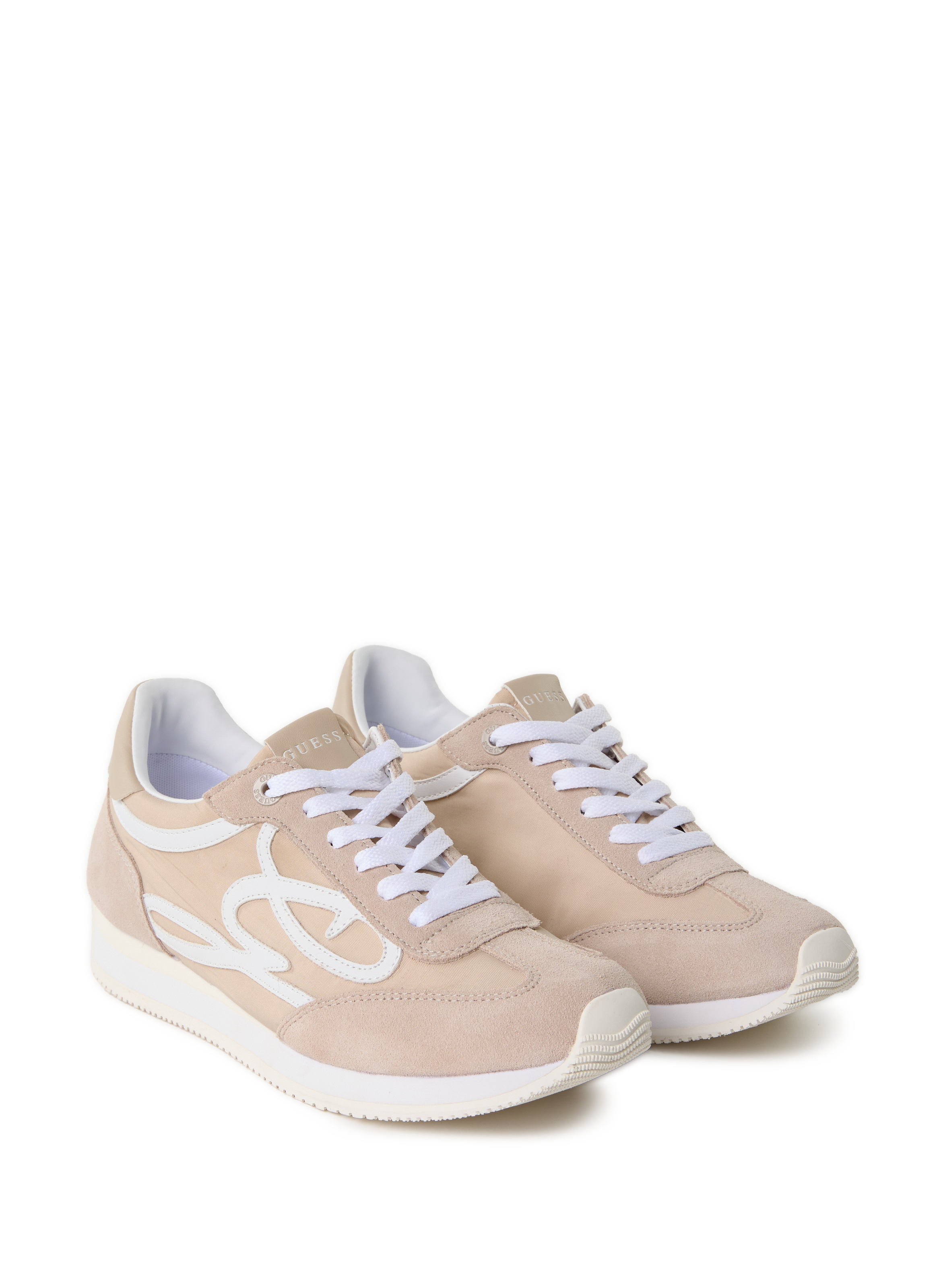 Baskets en cuir mélangé GUESS Beige