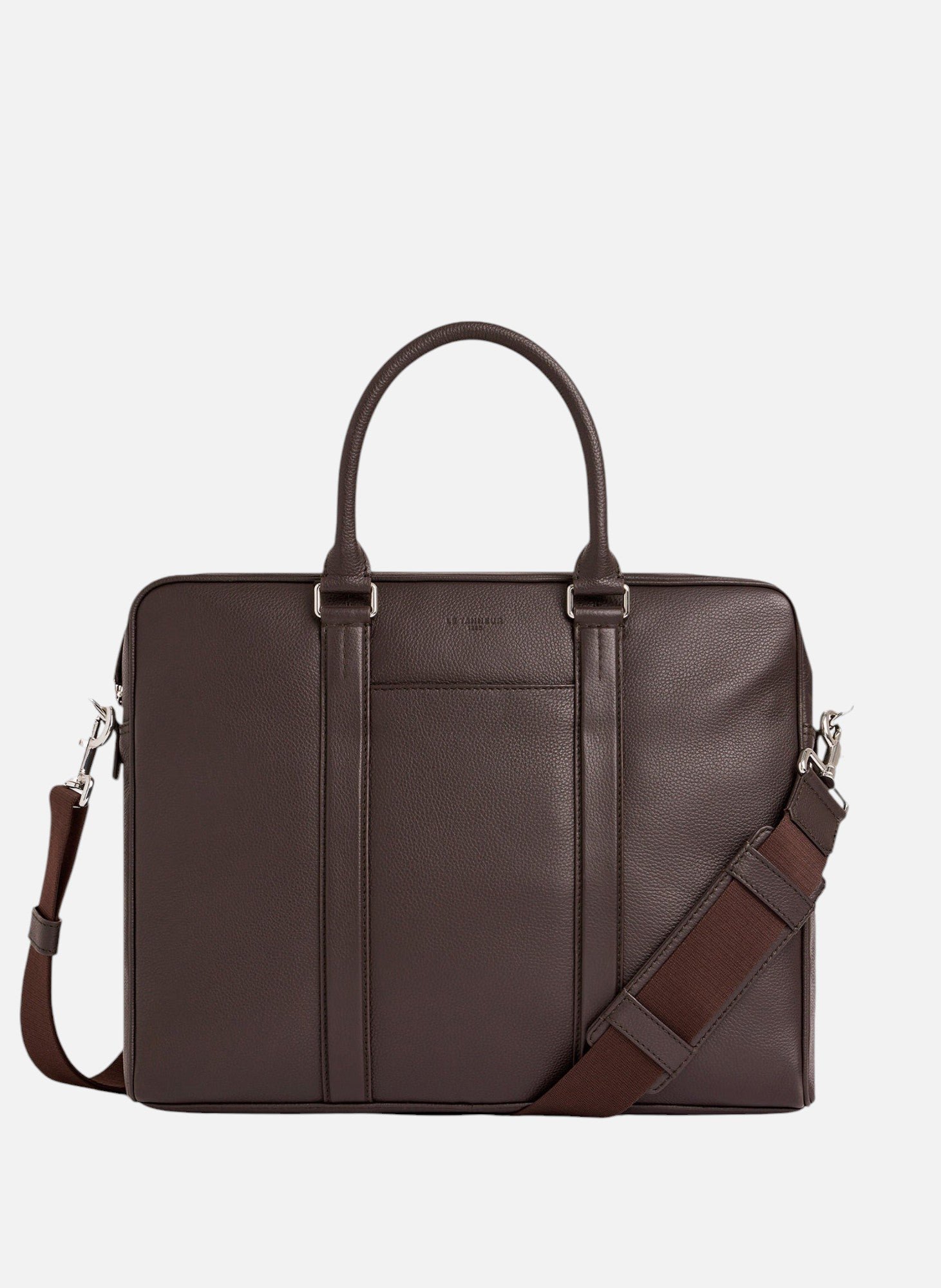 Porte documents 17" charles en cuir grainé moyen modèle LE TANNEUR Marron