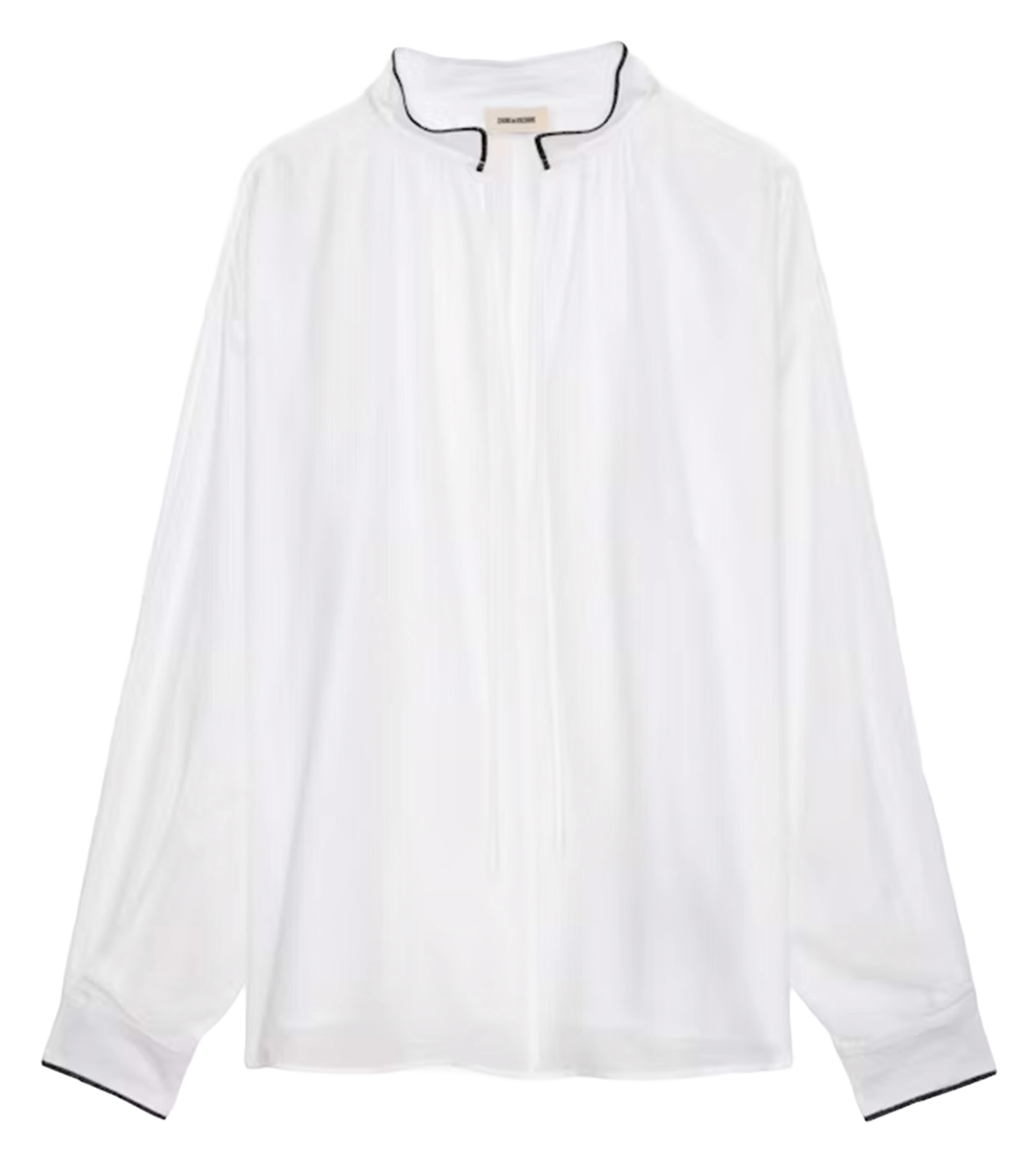 Blouse oversize en coton mélangé troene Blanc