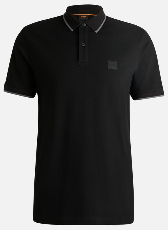 Polo slim-fit en coton stretch Noir by BOSS BOSS Polo slim-fit en coton stretch Noir