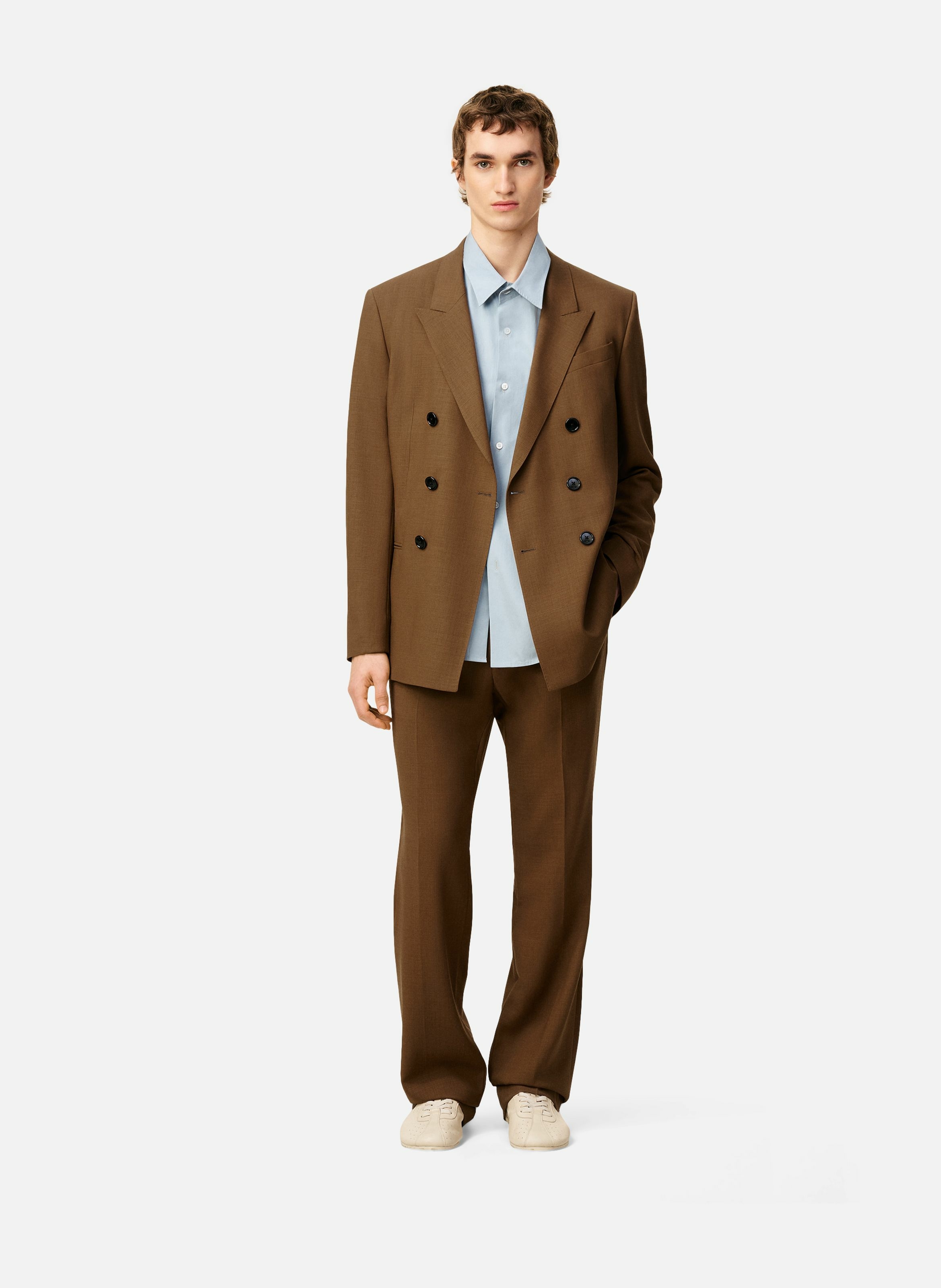 Veste croisée  en laine AMI PARIS Marron