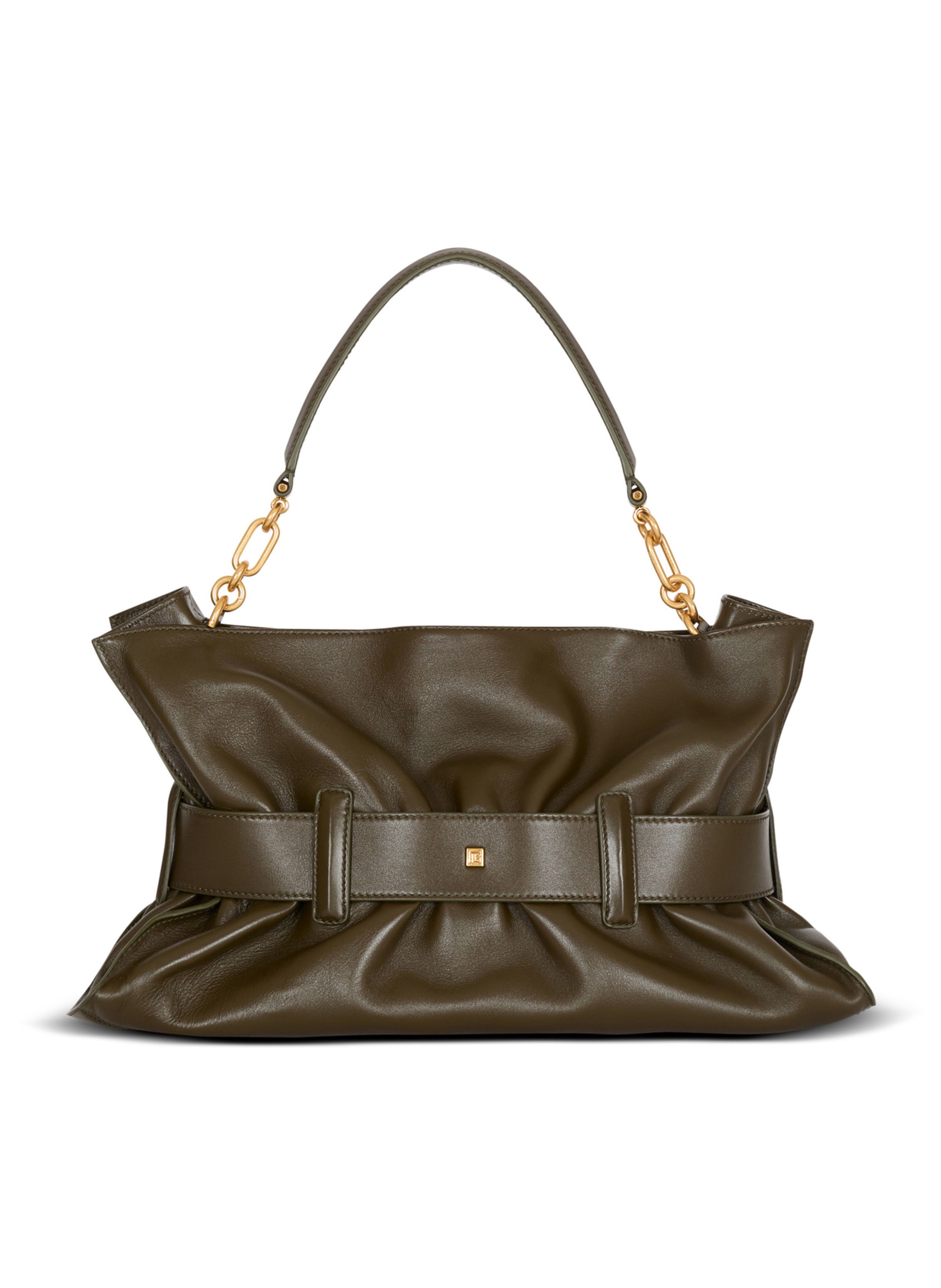 Sac anthem medium en cuir de veau BALMAIN Vert