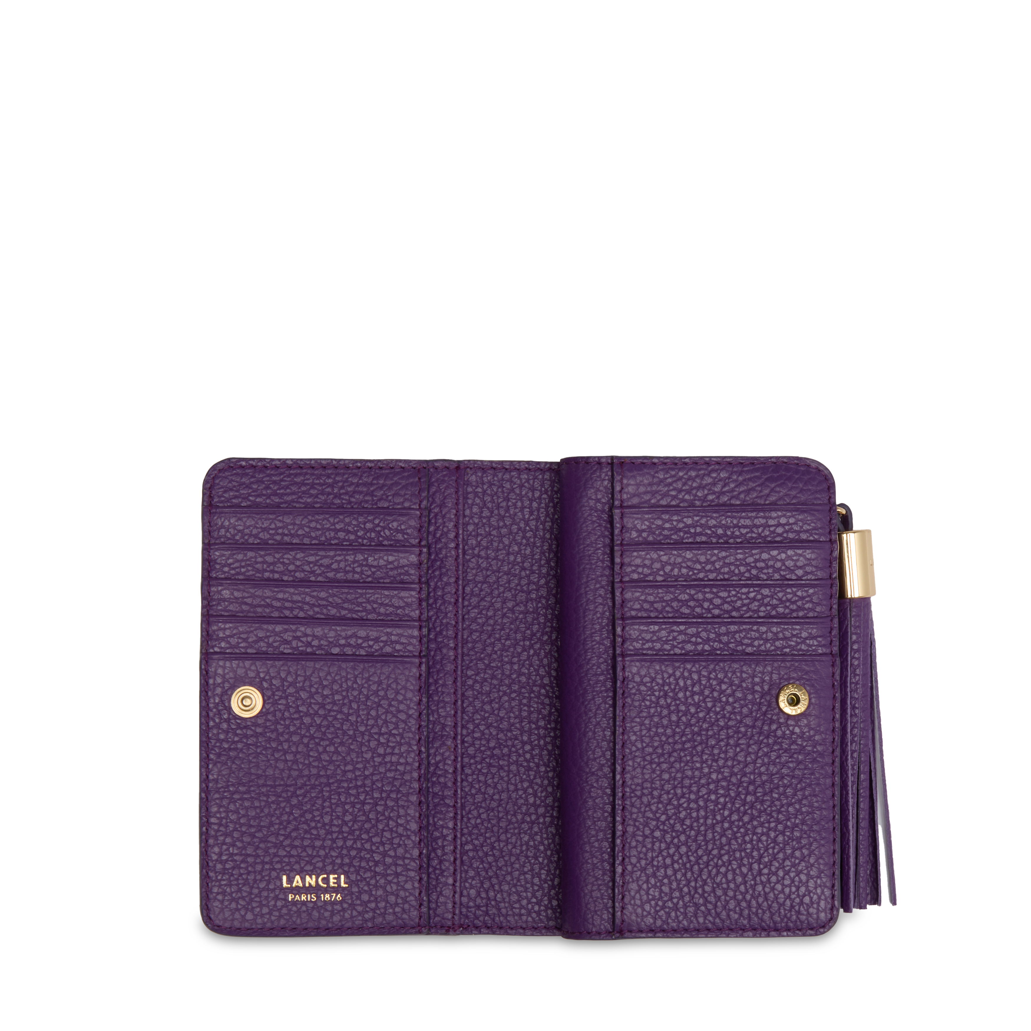 Portefeuille rectangulaire zippé premier flirt de lancel en cuir LANCEL Violet