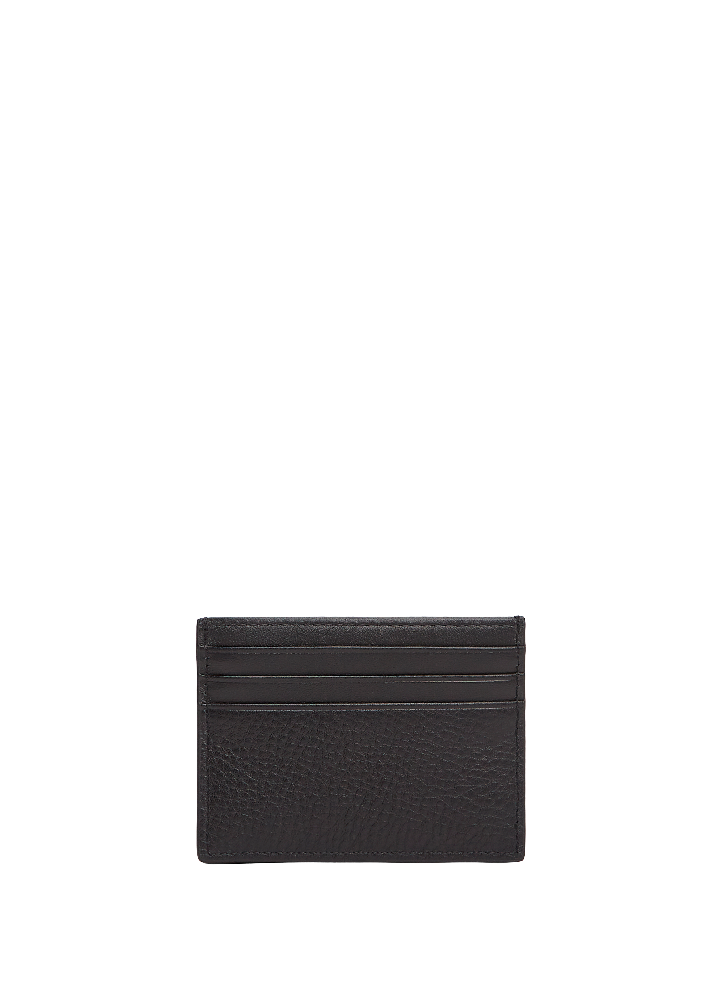 Porte-cartes grainé en cuir de vache TOMMY HILFIGER Noir