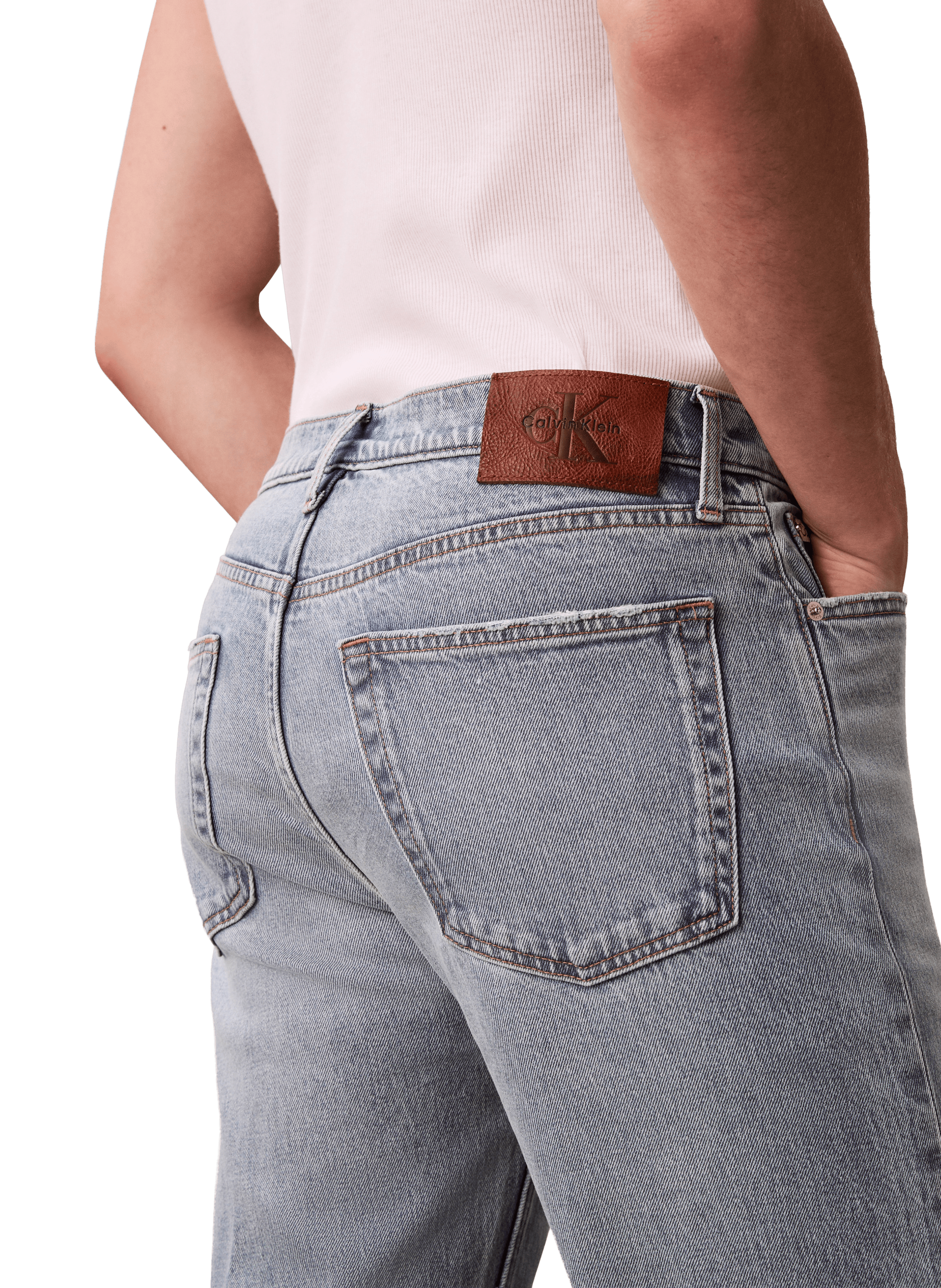 Straight-cut cotton-blend jeans CALVIN KLEIN Blue