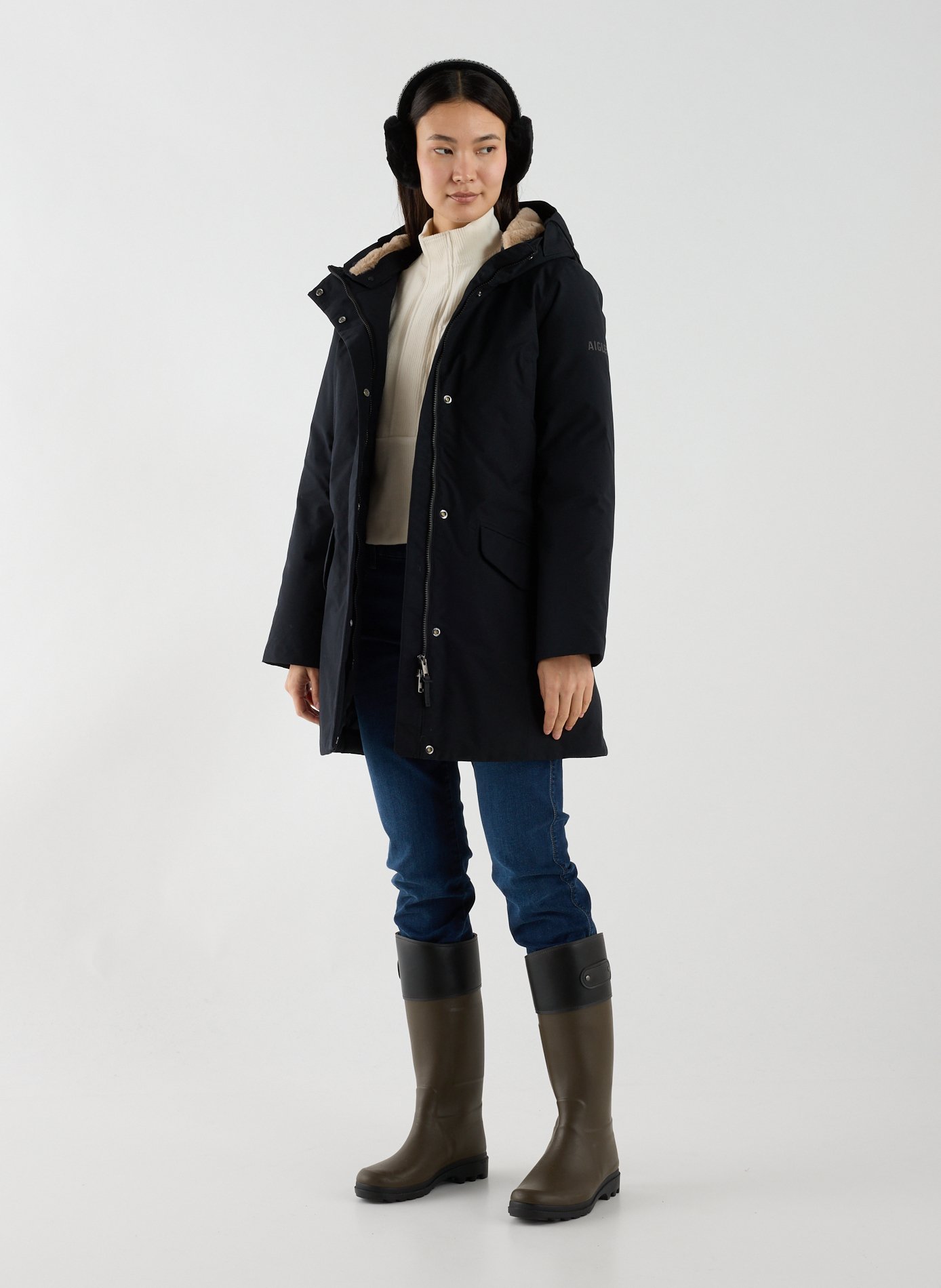 Parka duvet ajustée GORE-TEX AIGLE Noir