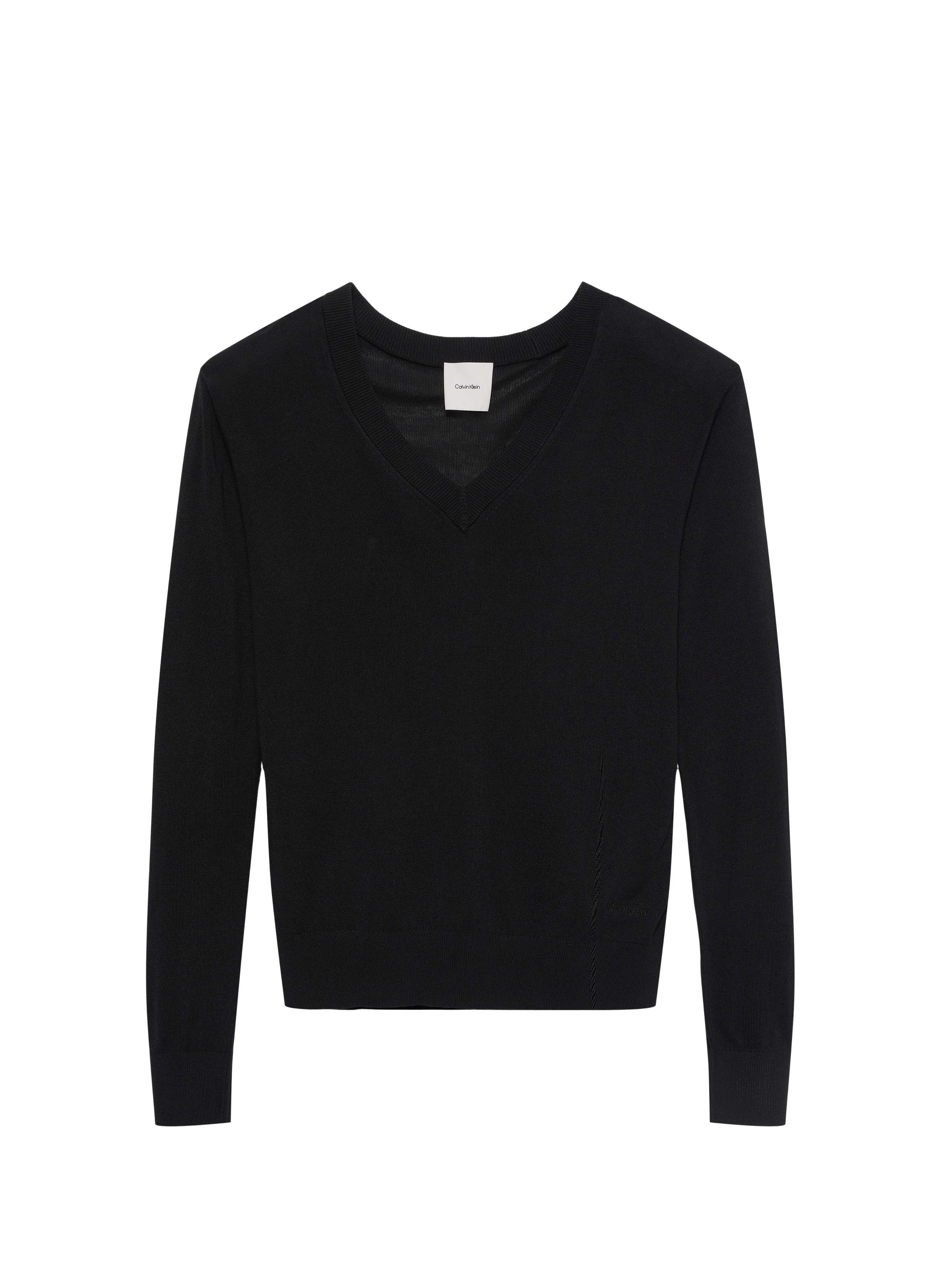 Pull uni col V CALVIN KLEIN Noir