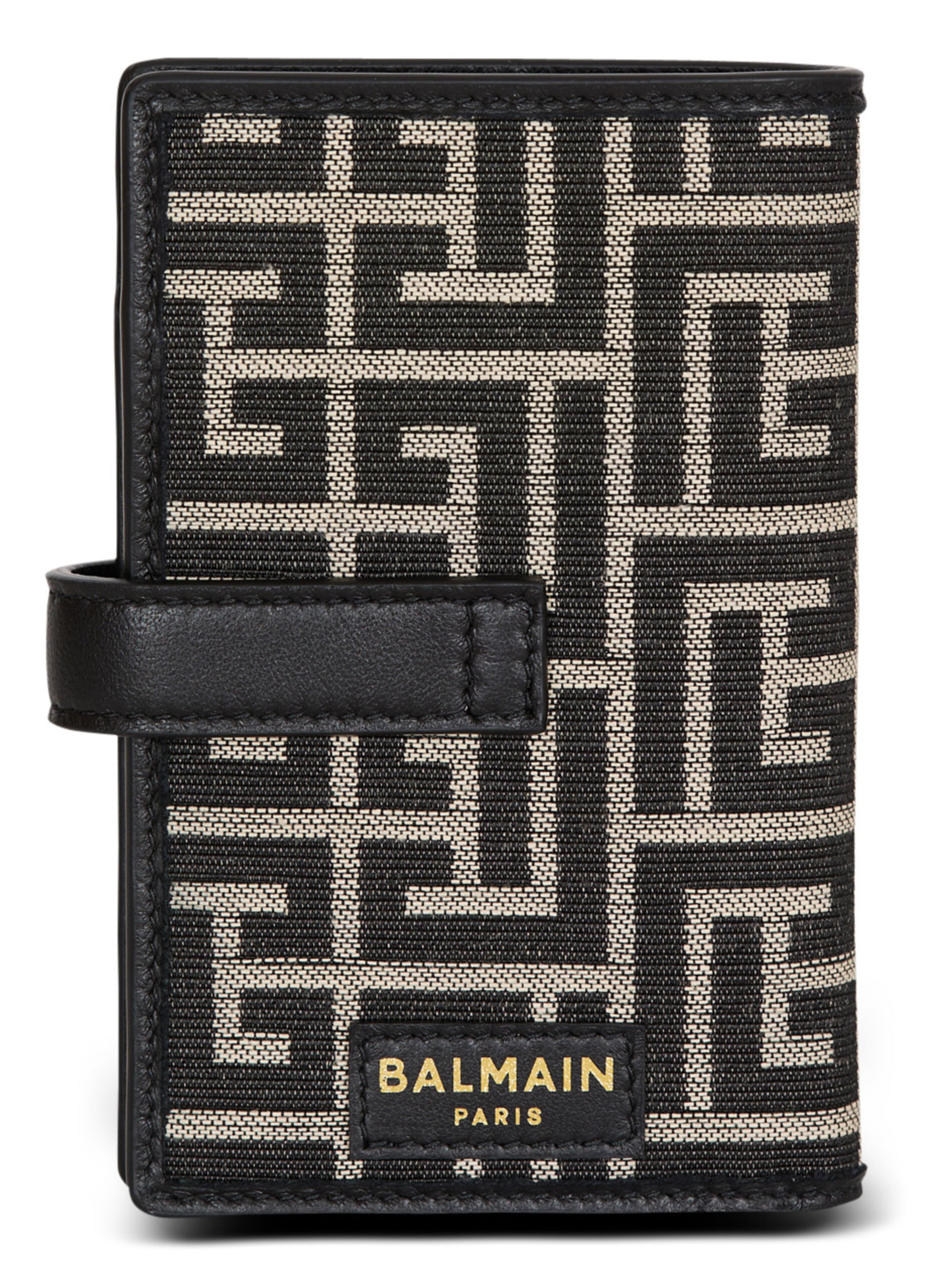 Porte-cartes pulse holder en jacquard monogramme BALMAIN Noir