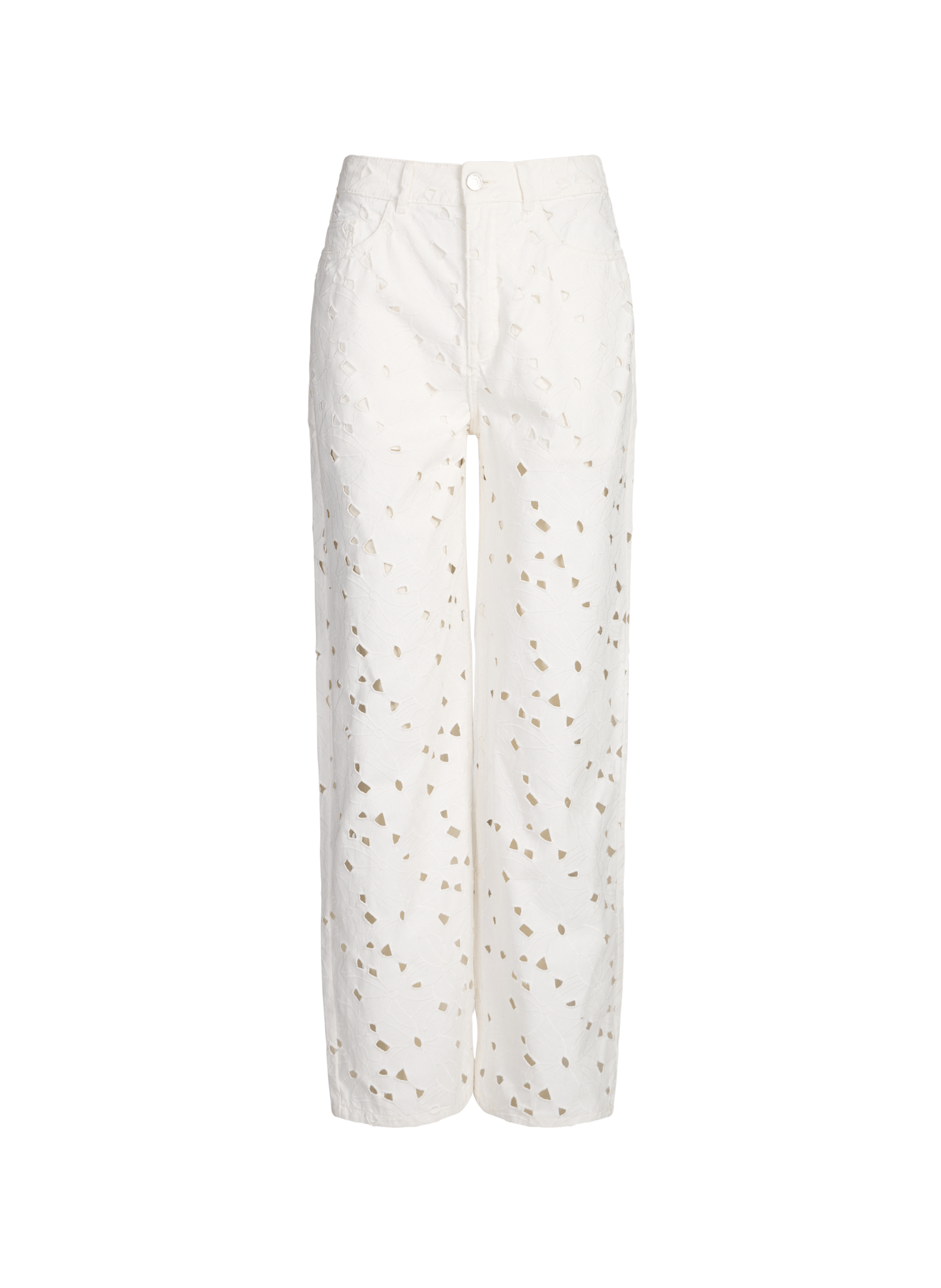 Pantalon ajourée Ajour en coton SAISON 1865 Blanc