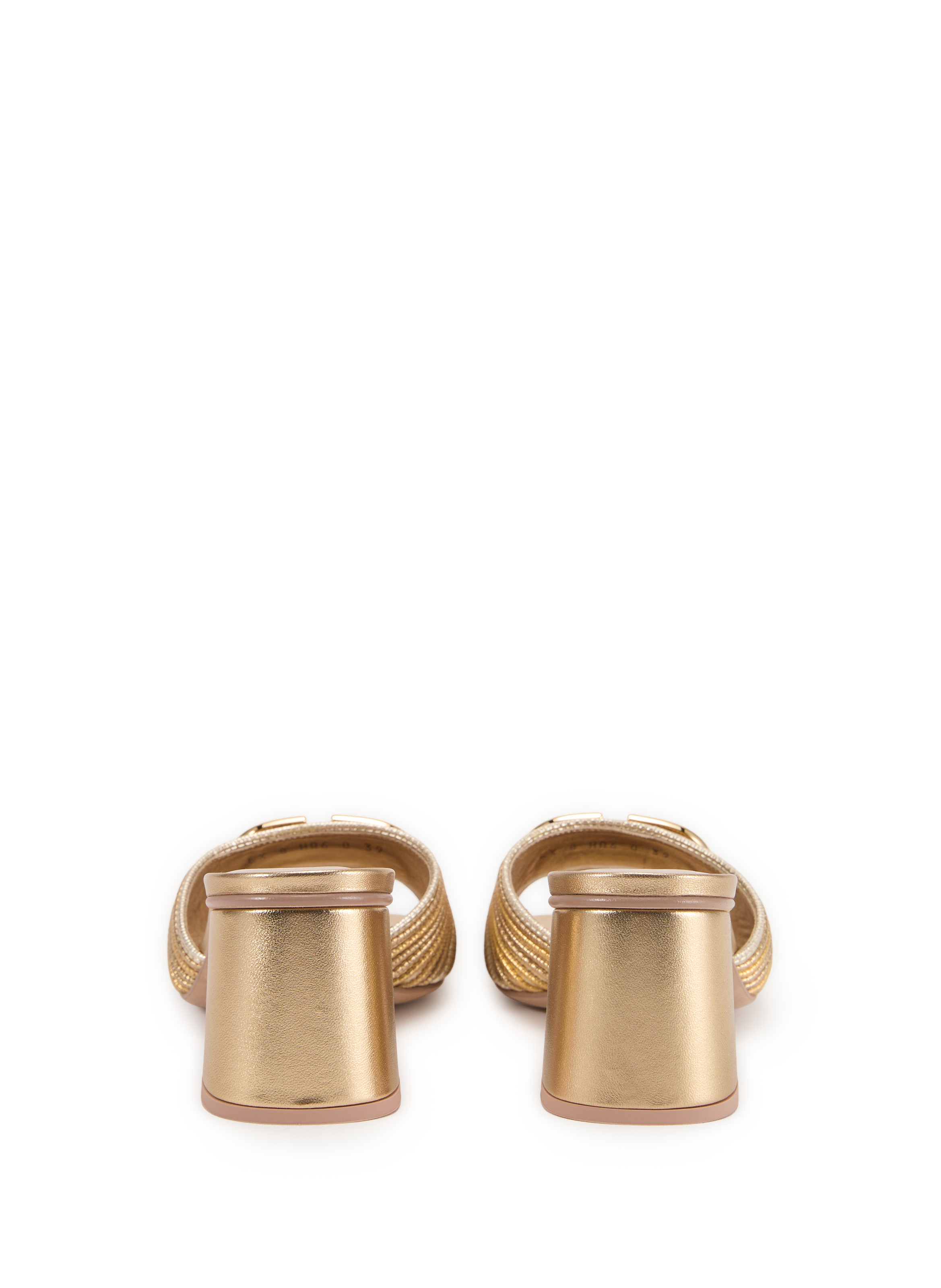 Golden leather heeled mules VALENTINO Golden