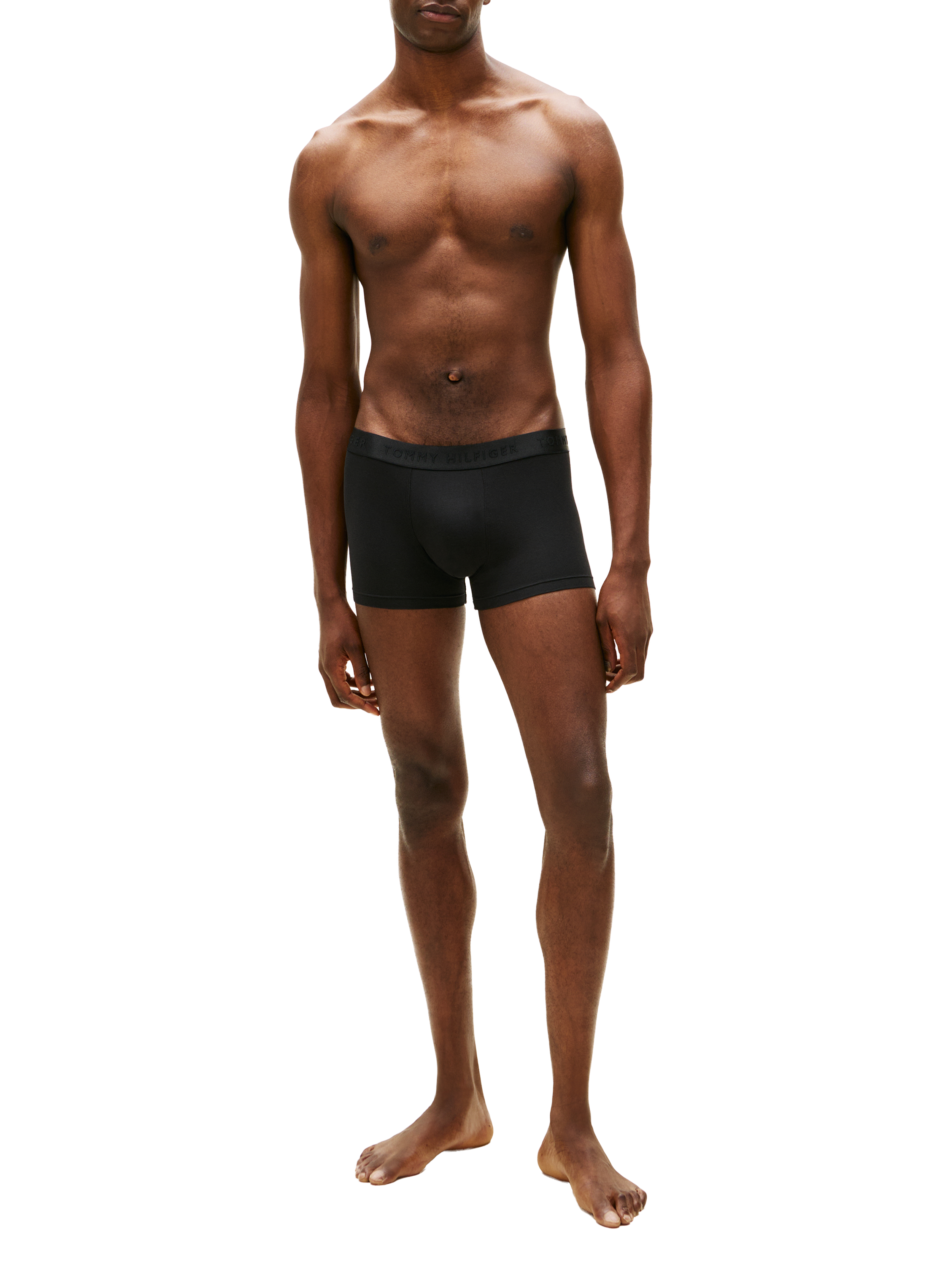 Solid color blended BCI cotton boxer TOMMY HILFIGER Black