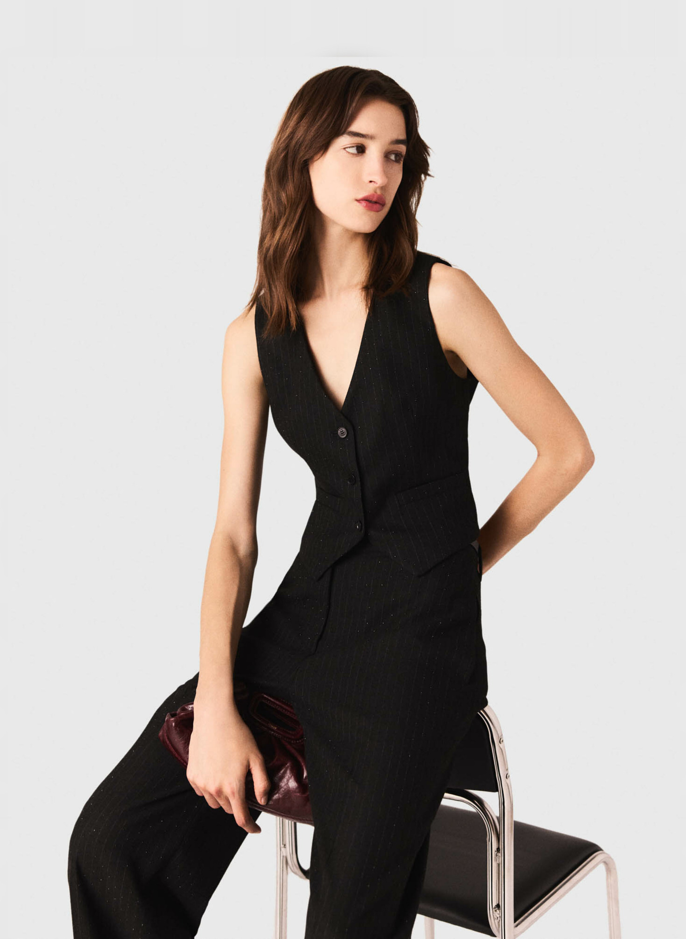 Gilet de costume MAJE Noir