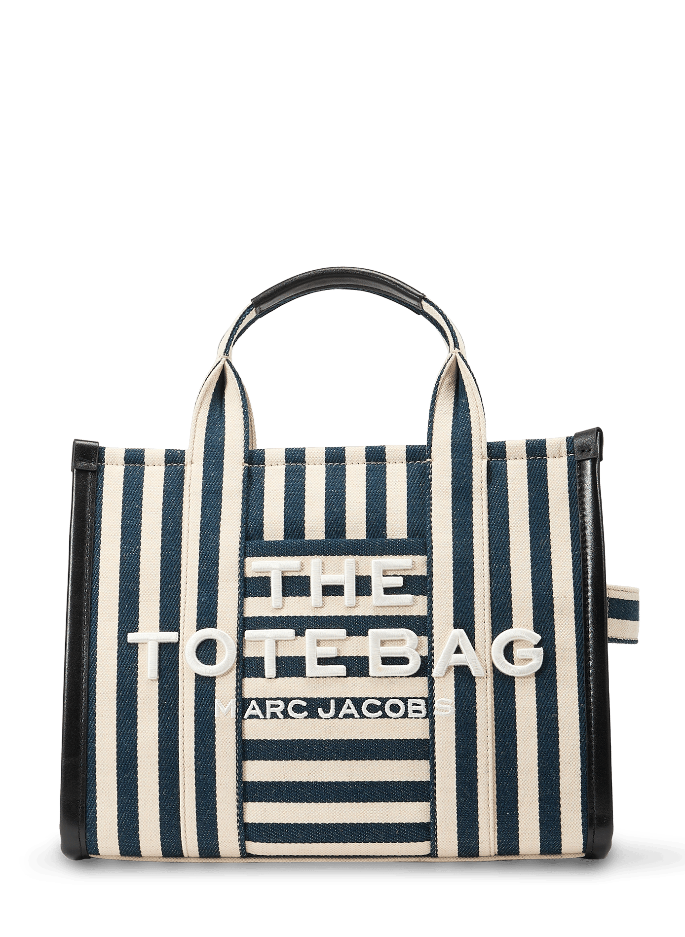 Sac cabas The Medium tote à rayures MARC JACOBS Blu