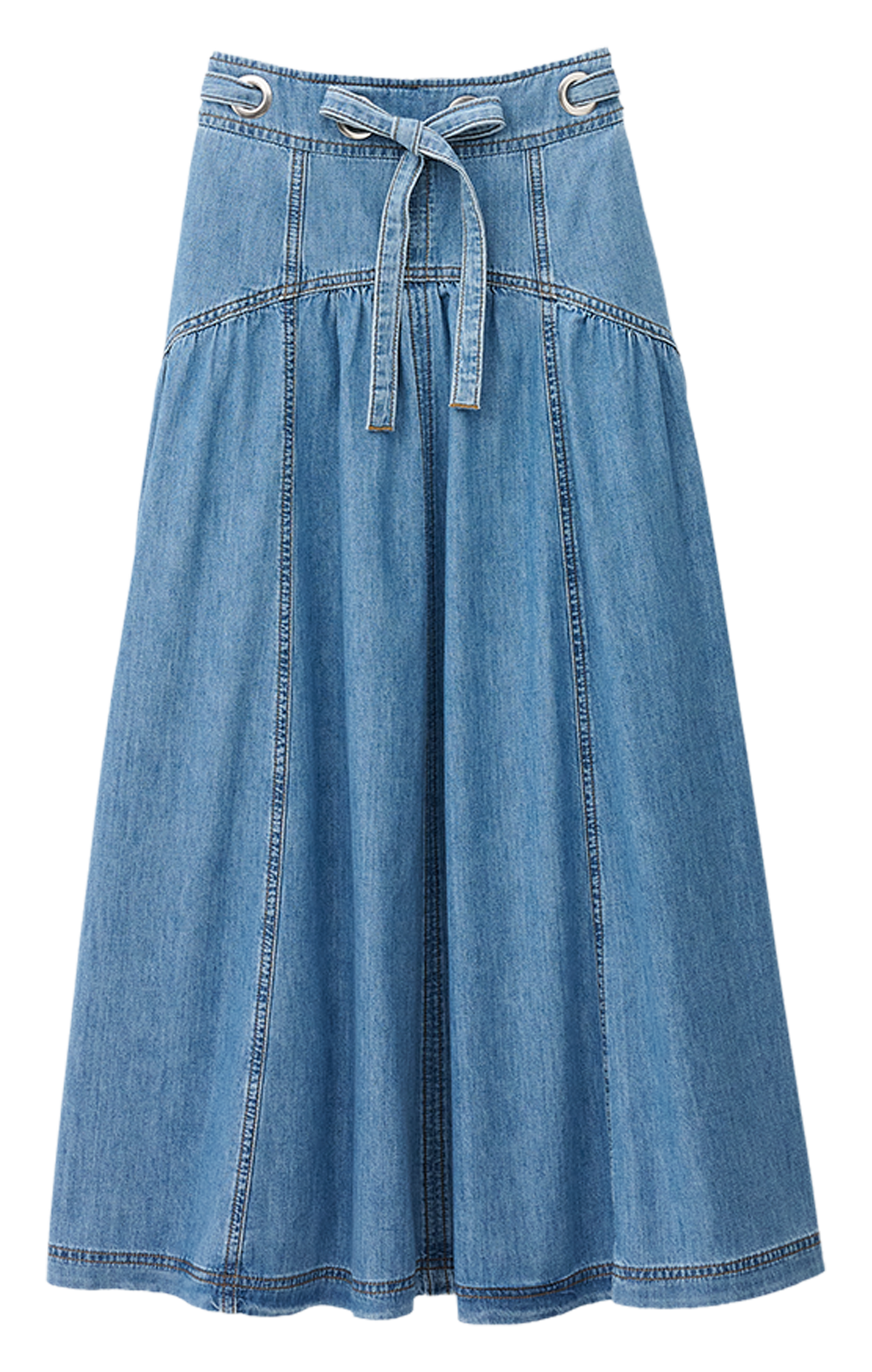 Jupe évasée taille haute en denim lonia BA&SH Bleu
