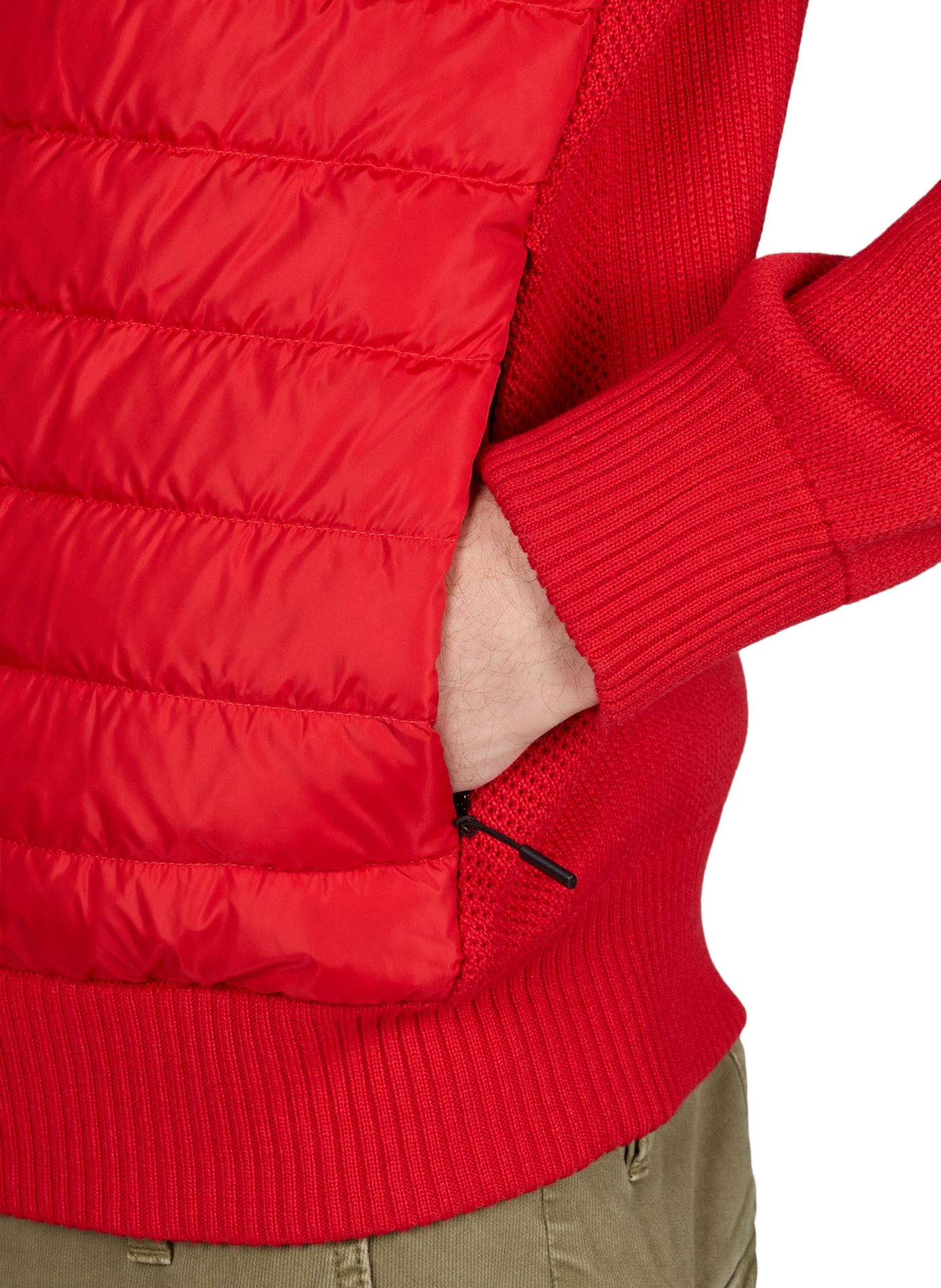 Giacca aderente bimateriale in lana CANADA GOOSE Rosso