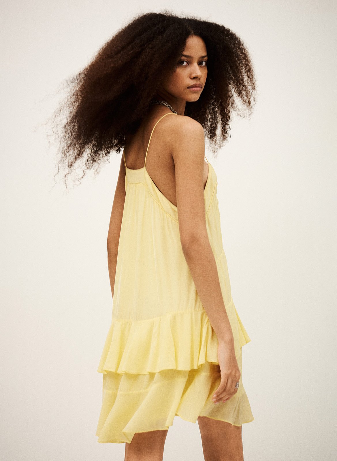 Robe courte col v bilona BA&SH Beige