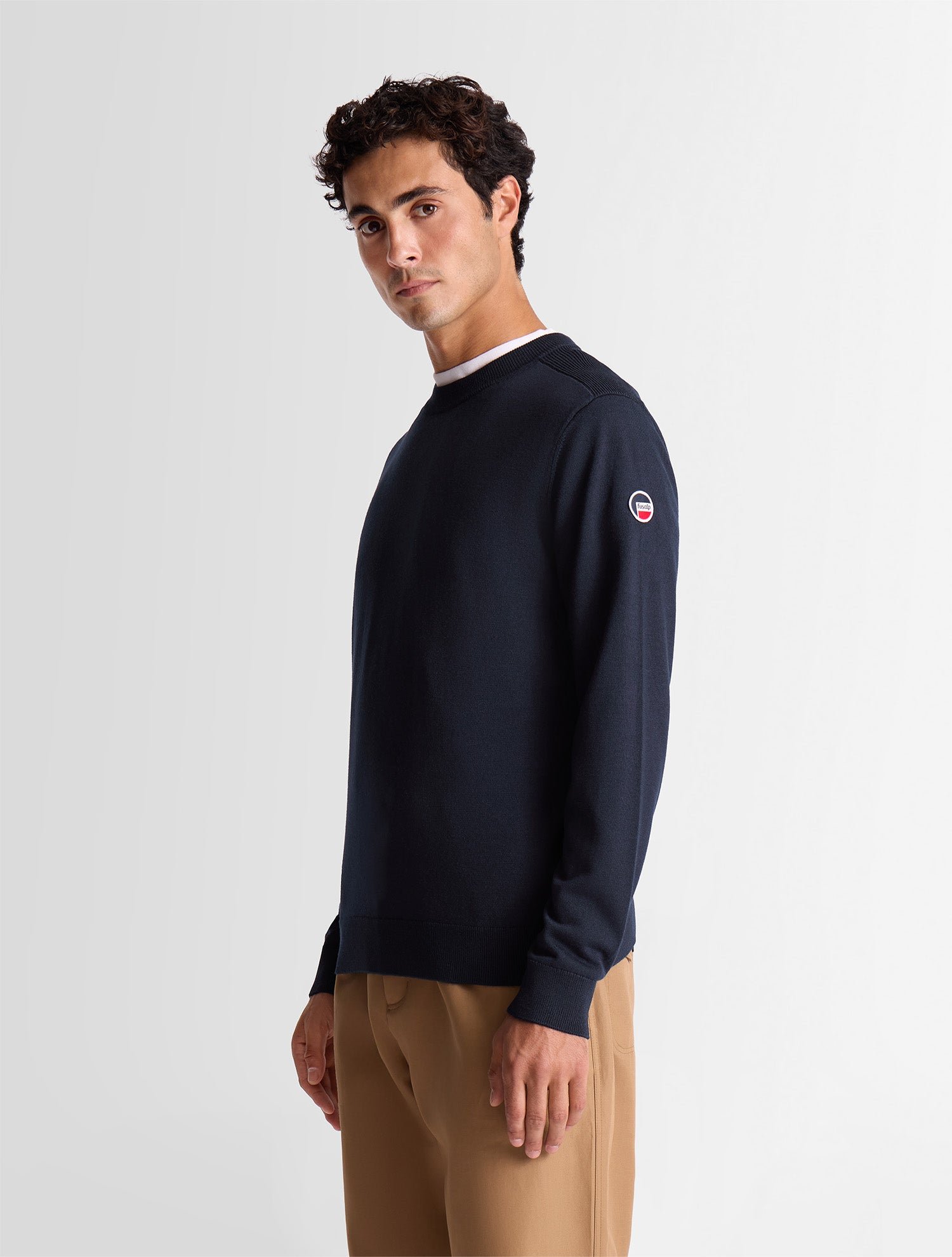 Pull joryn col rond coupe ajustée FUSALP Bleu