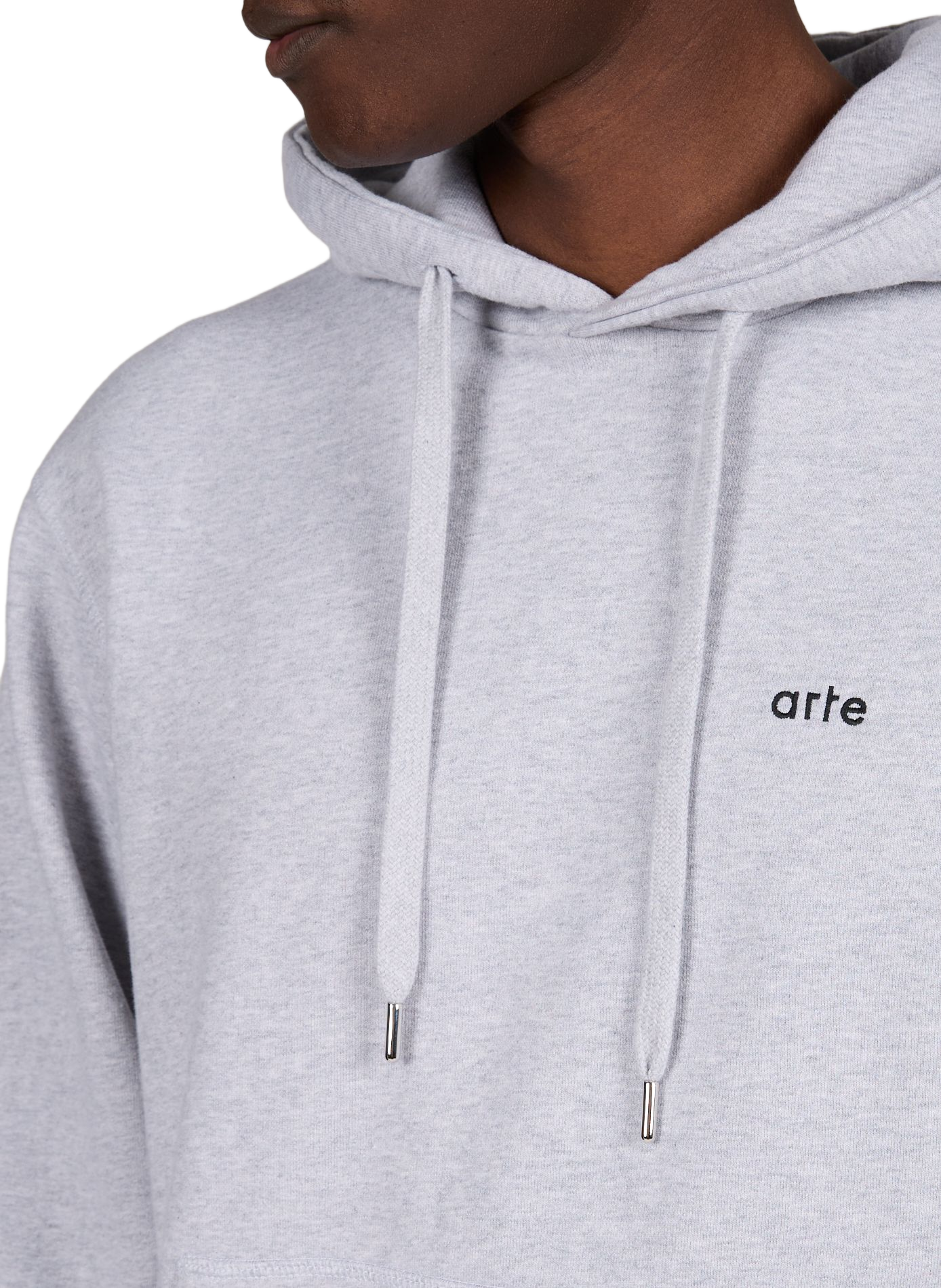 Sweat à capuche imprimé au dos en coton ARTE ANTWERP Gris